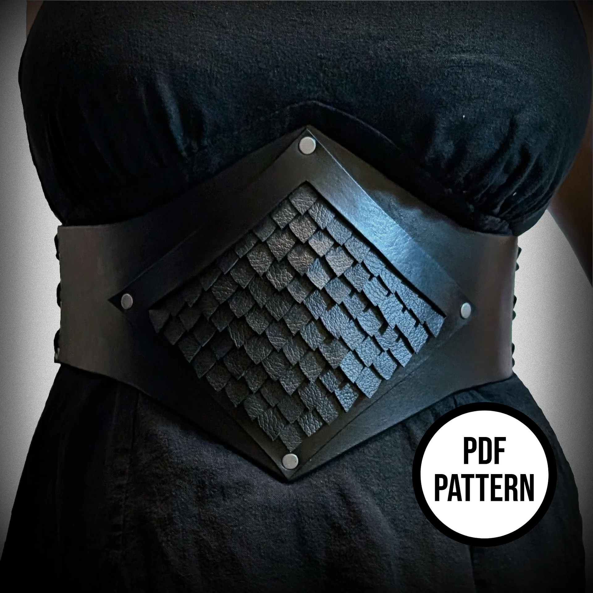 Dragon Rider Leather Corset Belt - PDF Pattern for Leatherwork product image (2)