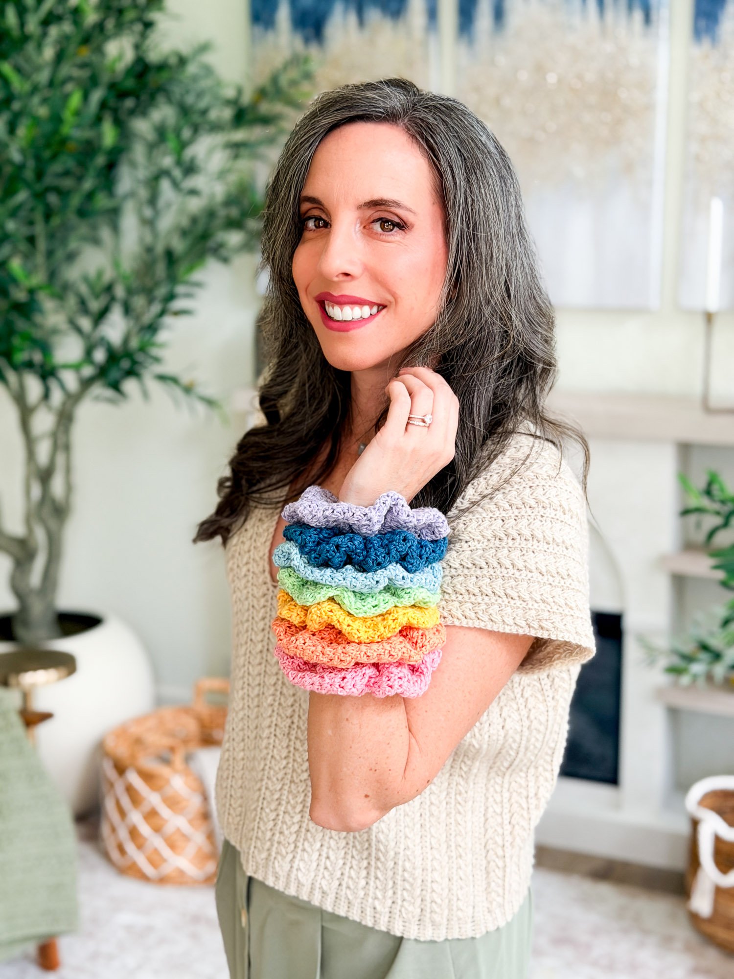 Double Bloom Crochet Scrunchie product image (10)