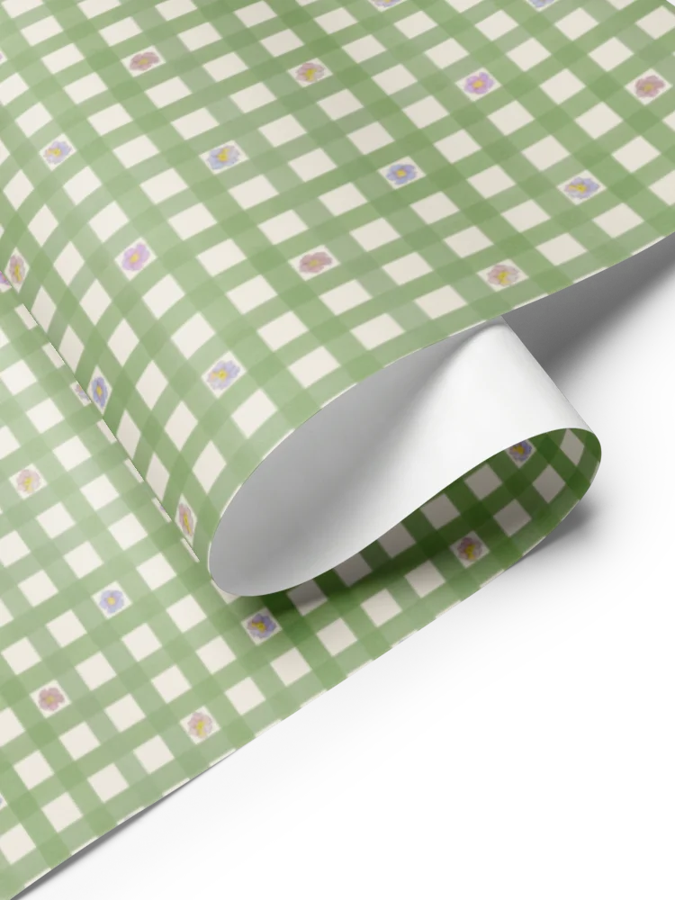 Gingham Blossoms Wrapping Paper Set of 3 Sheets product image (8)