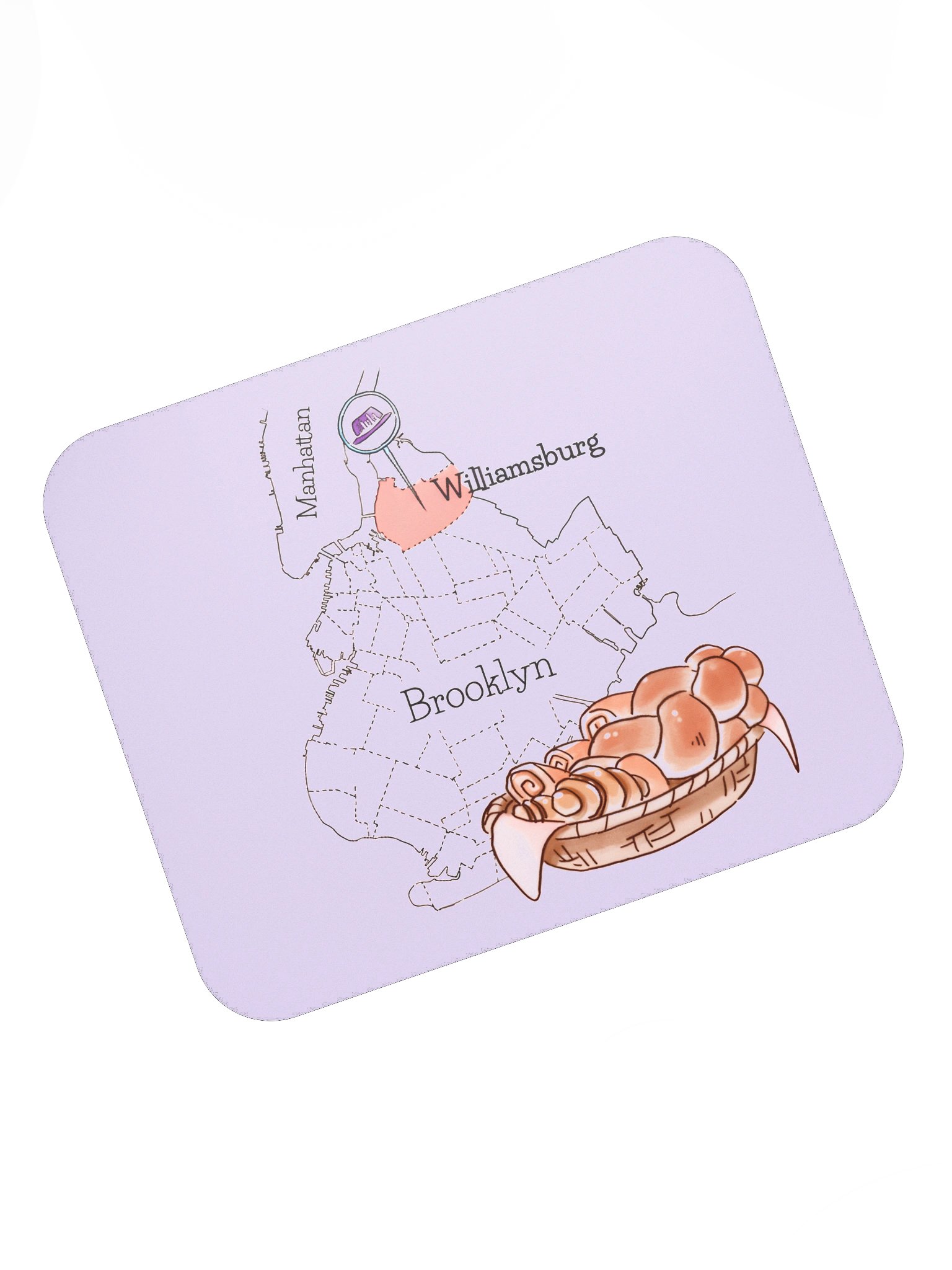 Williamsburg on the map, mouse pad product image (7)