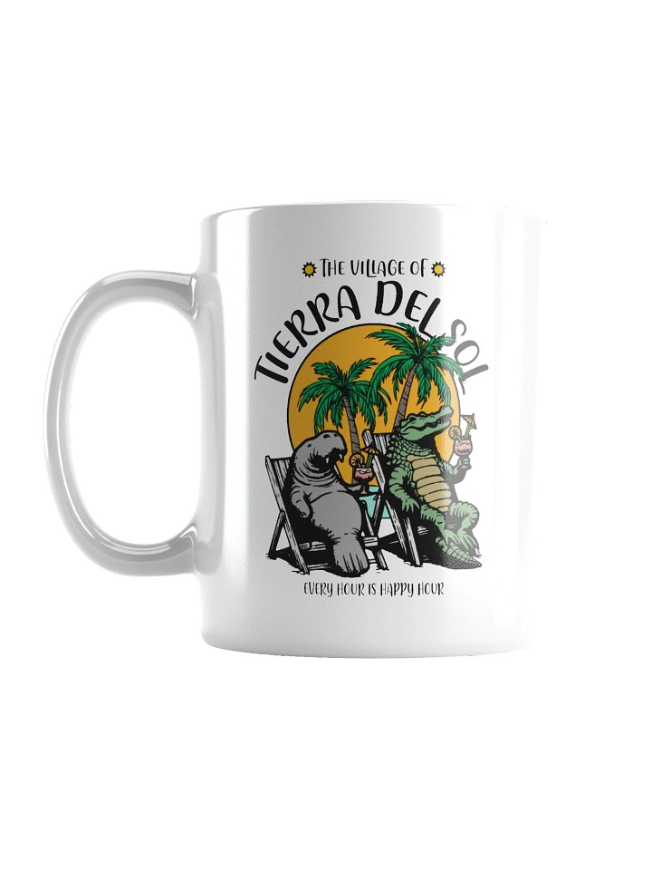 The Village of Tierra Del Sol TV Florida USA Fun Manatee Alligator Design Coffee Mug product image (1)
