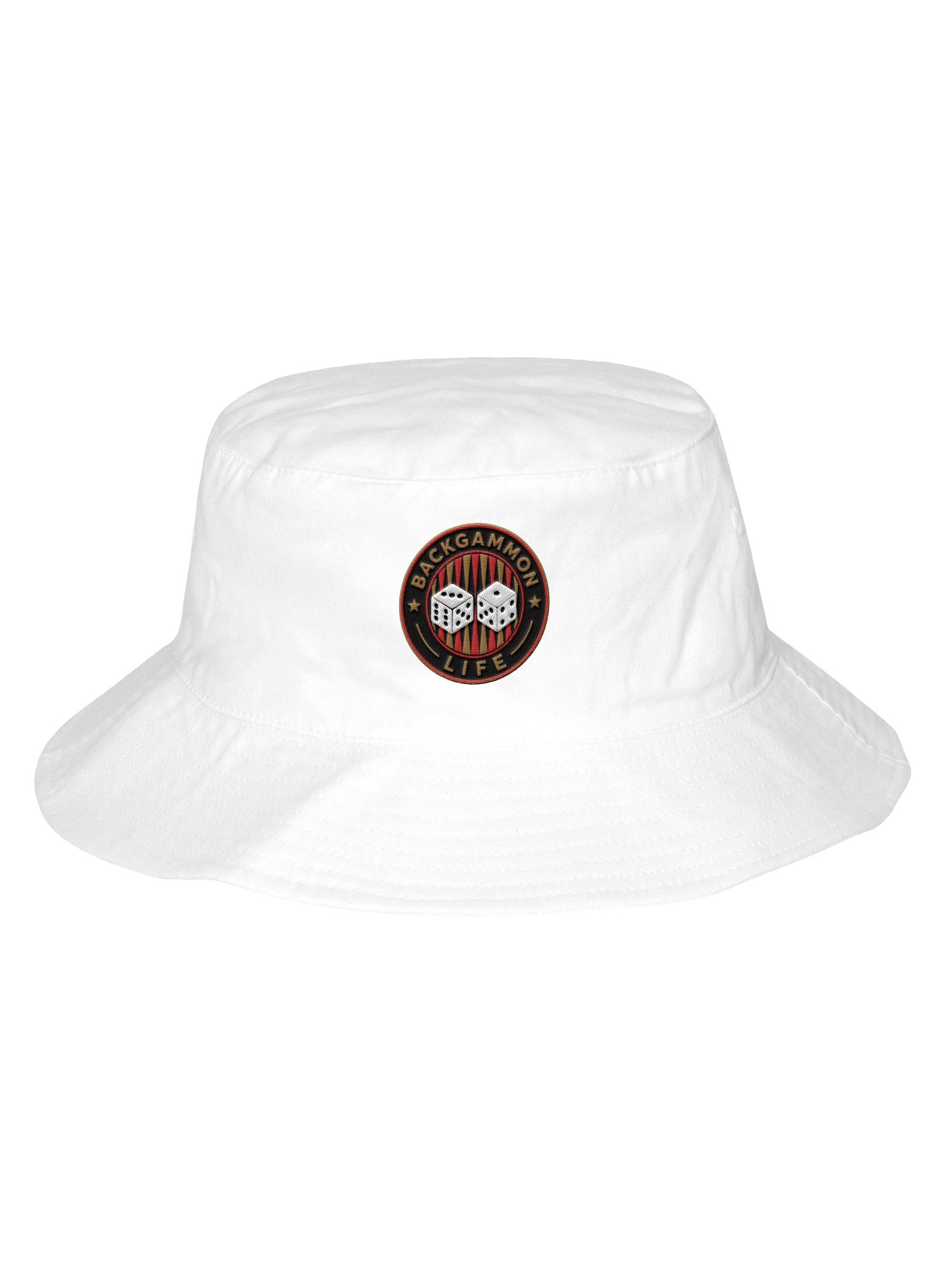 Backgammon Life Logo Embroidered Bucket Hat White product image (1)