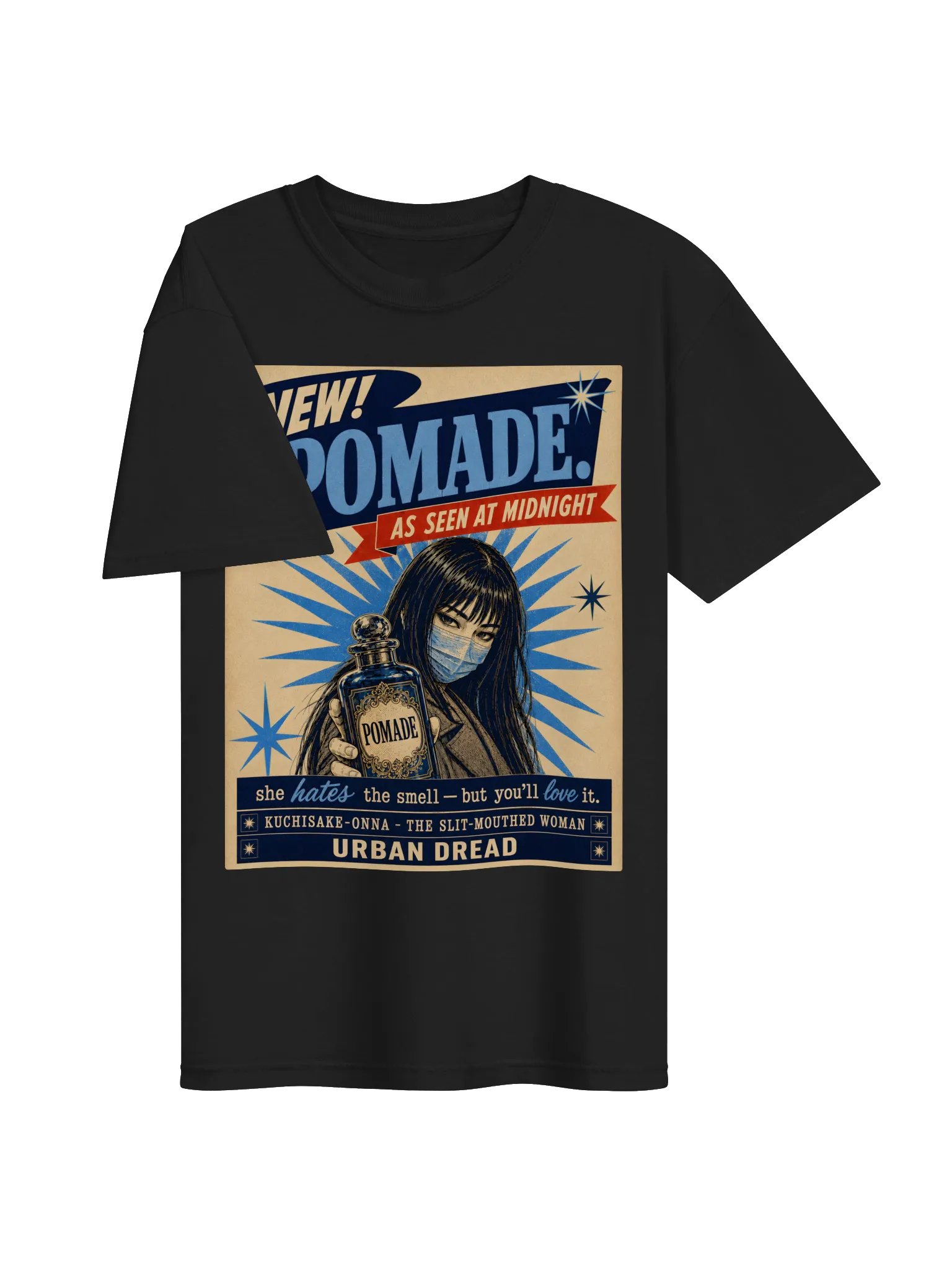 New Pomade — 1950s Kuchisake-Onna Ad T-Shirt product image (2)