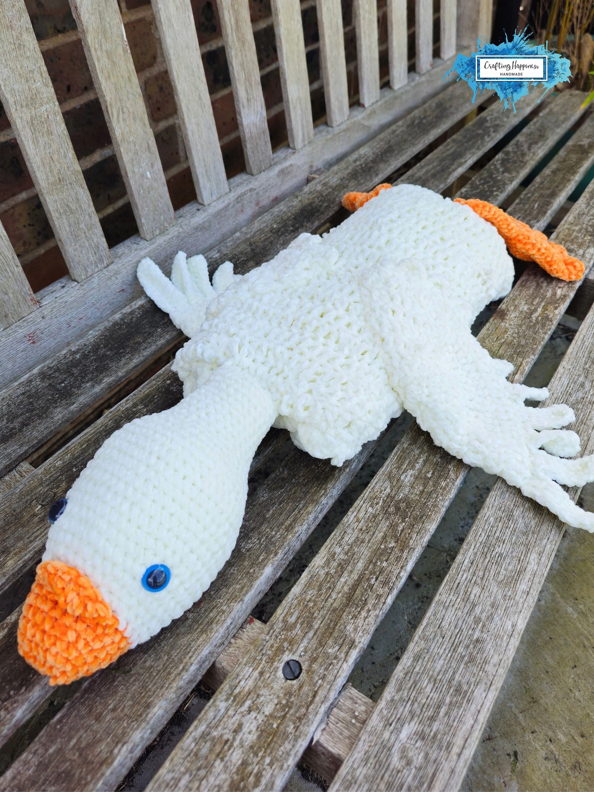 3in1 Farm Goose Baby Blanket Crochet Pattern PDF | Chenille Plush Toy | Foldable Afghan | Baby Shower Gift product image (1)