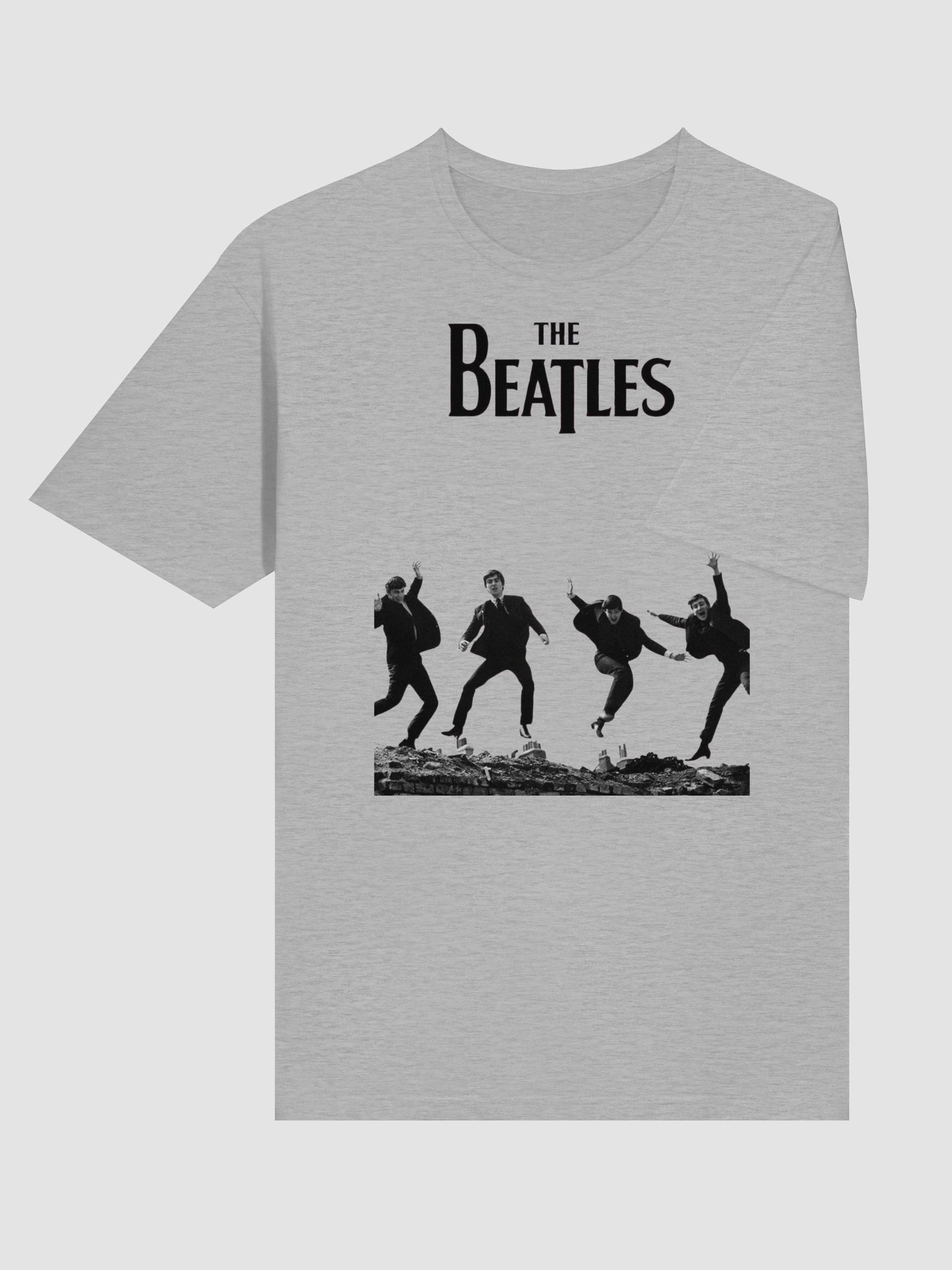 The Beatles T-Shirt | Classic Black & White Jump Photo Graphic Tee | Vintage Rock Band Shirt product image (4)
