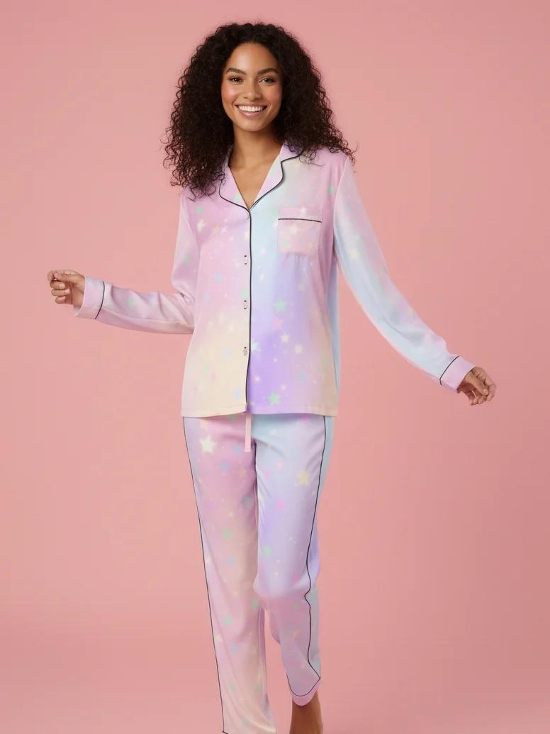 Starry Night Silky Pajama Top product image (2)