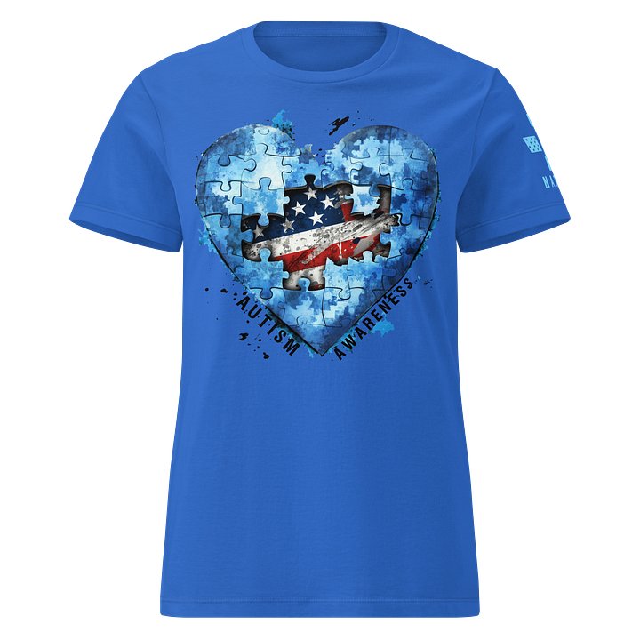 Autism Heart Puzzle American Flag - Women's Fit product image (3)