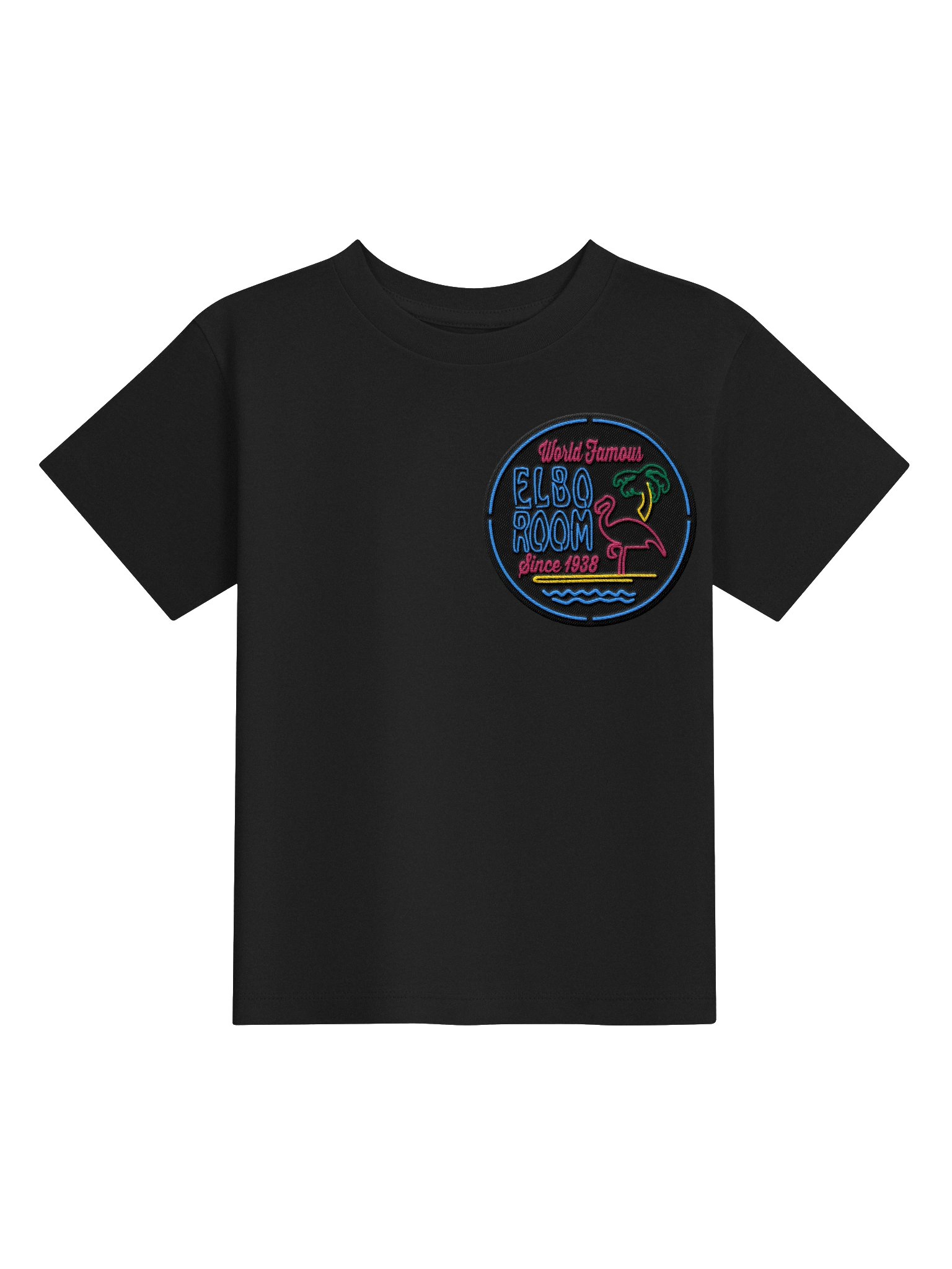 Elbo Room World Famous Neon Flamingo Toddler Tee | Core Black product image (4)