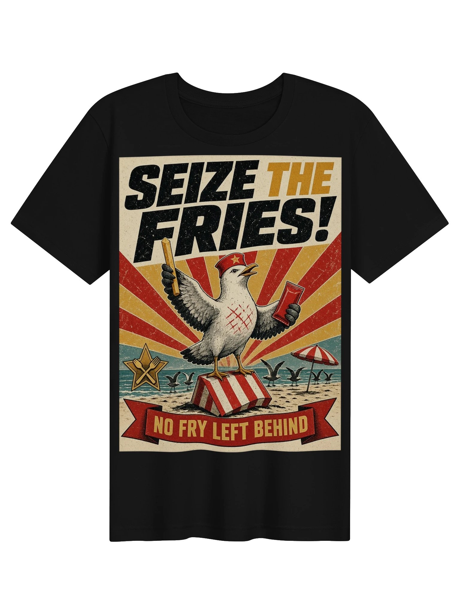 Seize the Fries! Seagull Revolution Propaganda Tee product image (1)