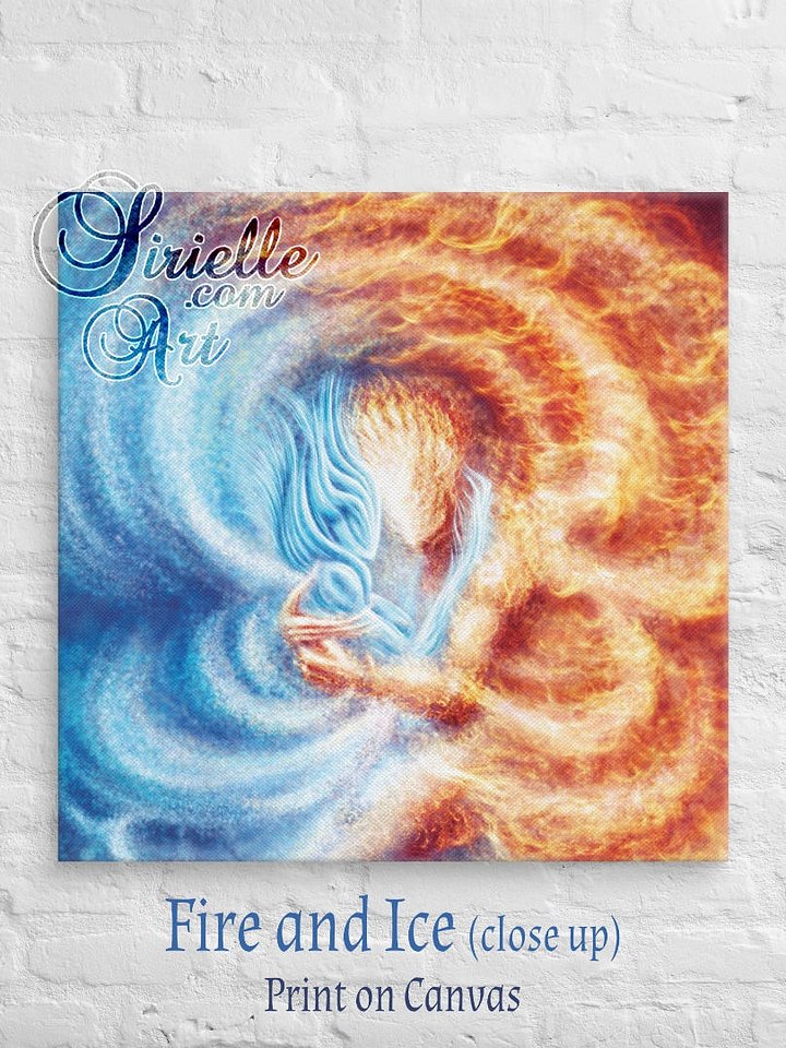 Fire and Ice Embracing Canvas Print, Close Up Square product image (5)