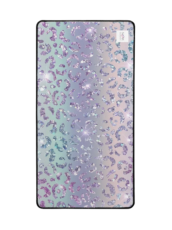 Iridescent Glitter Leopard Pattern Desk Mat product image (2)