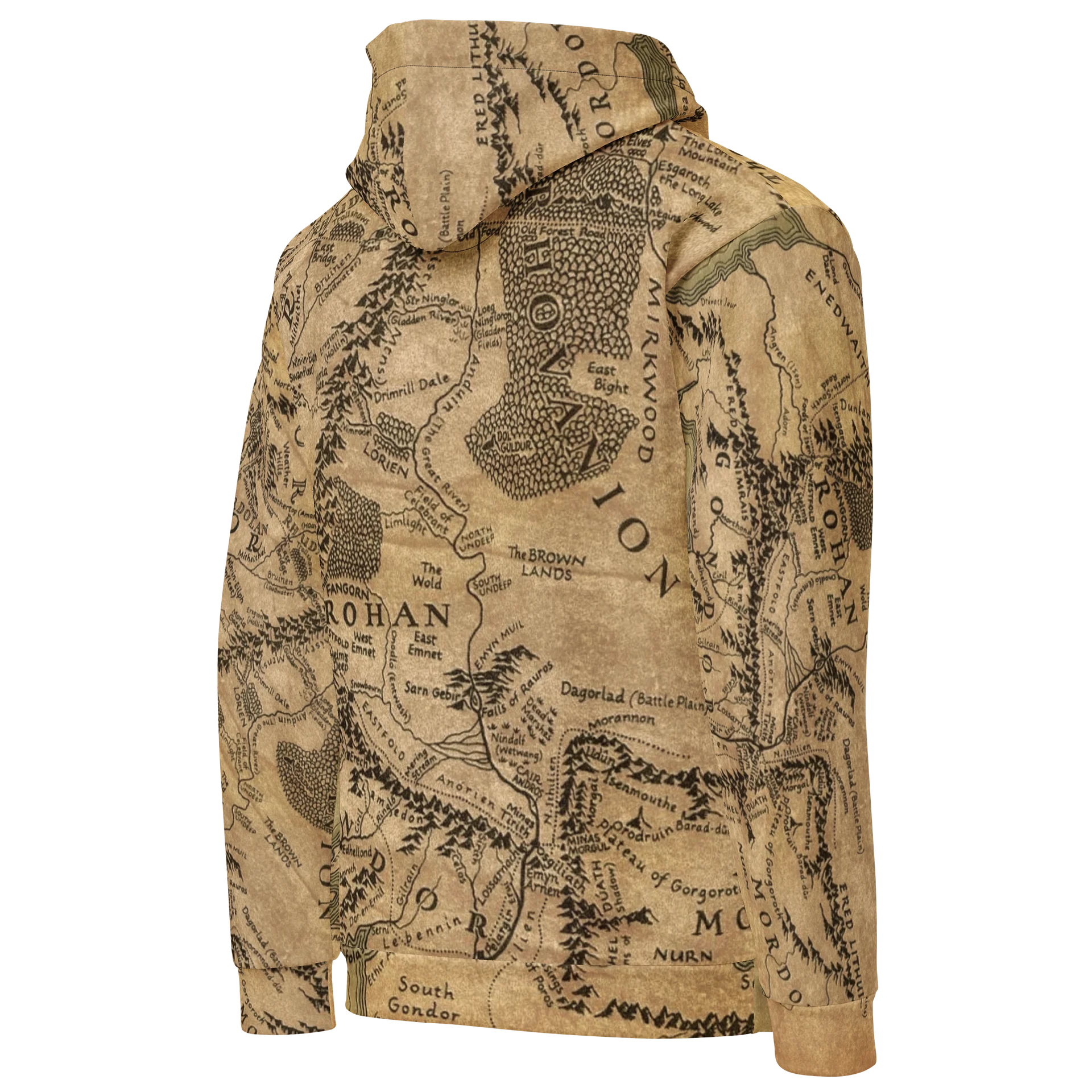 Middle-earth Map Textured Unisex Hoodie product image (4)