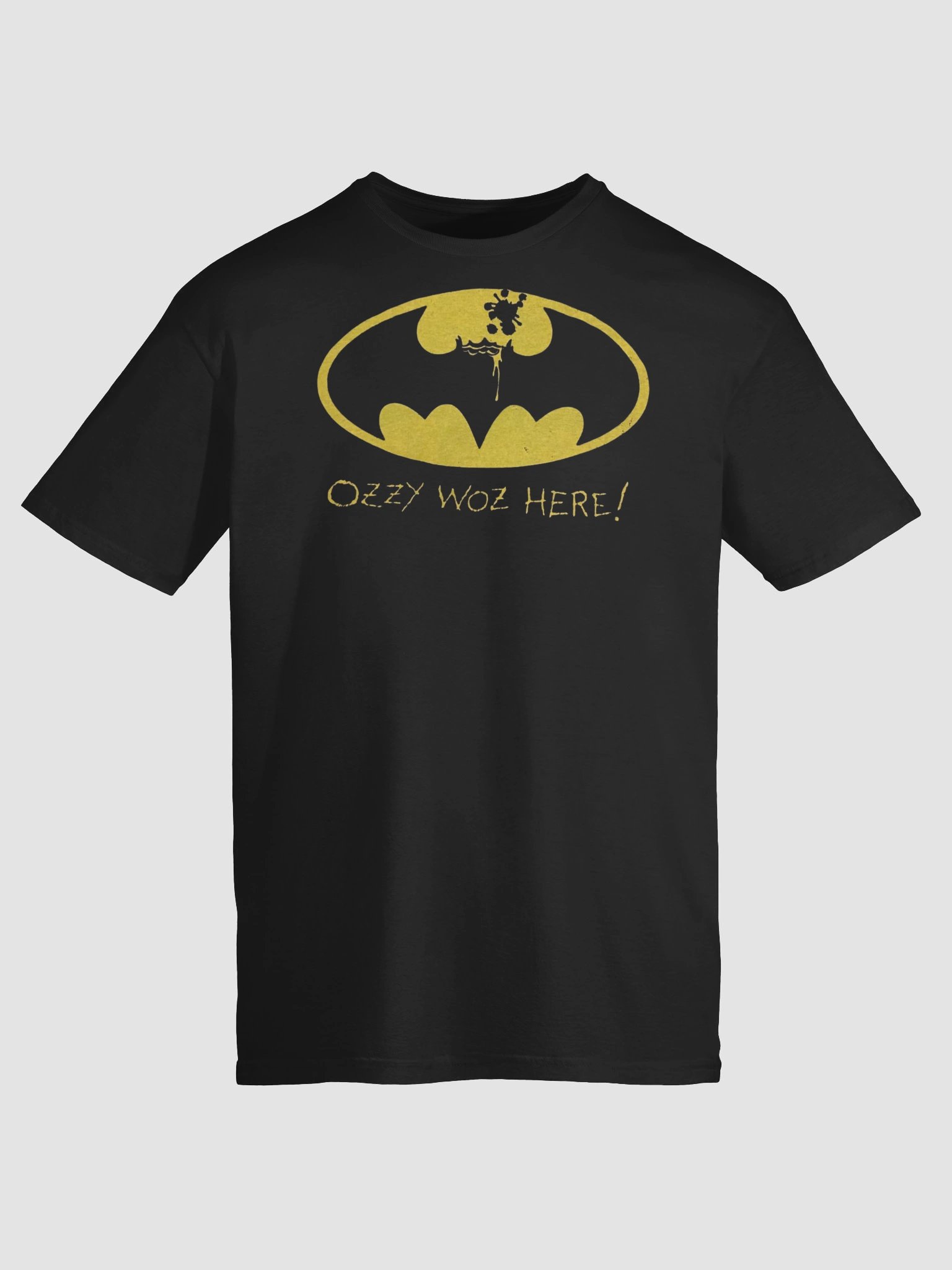 Ozzy Osbourne T-Shirt Ozzy Woz Here Batman Parody | Prince of Darkness Tribute Heavy Metal Graphic Tee | Black Sabbath Collector Shirt product image (7)