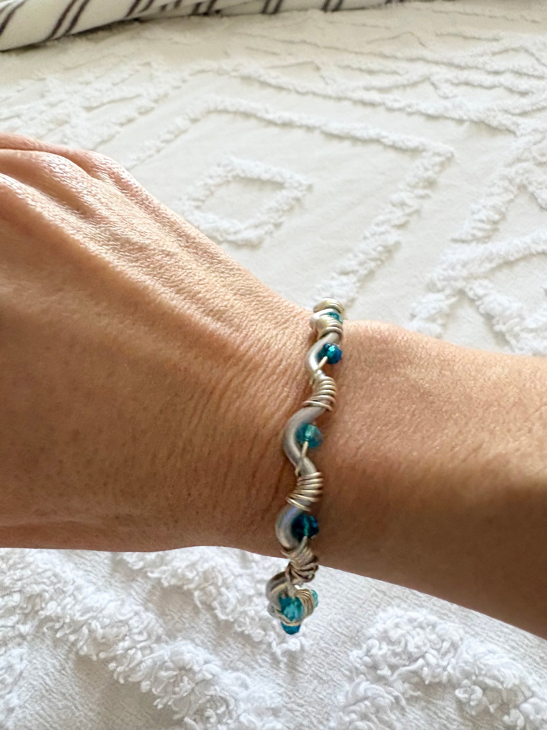 MFD-00299 | Steady Tide Adjustable Cuff Bracelet (Blue) | by Monique Faella Designs™ product image (1)