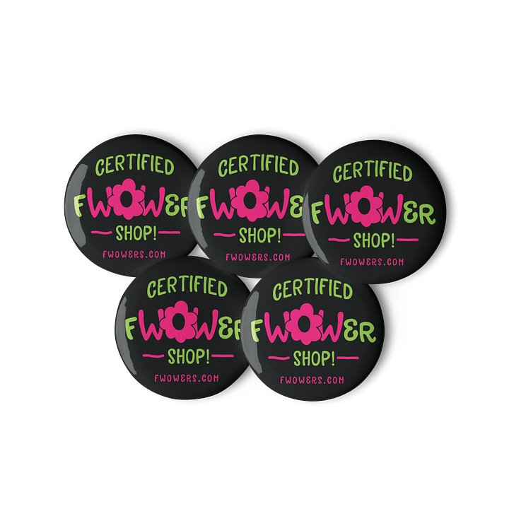 Certified fWOWer Shop!™ Buttons Black (Set of 5) product image (2)