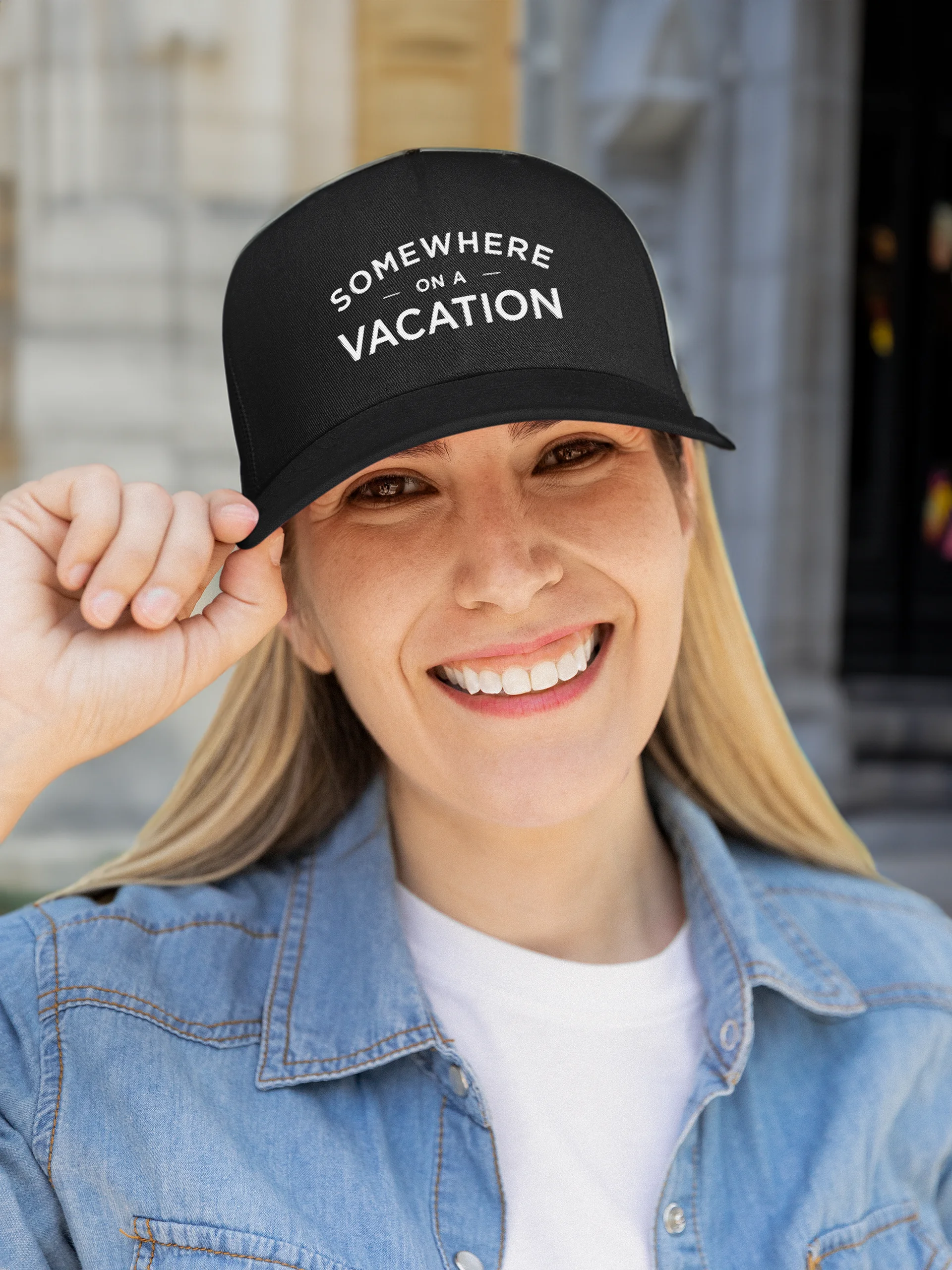 Somewhere on a Vacation Trucker Hat product image (5)