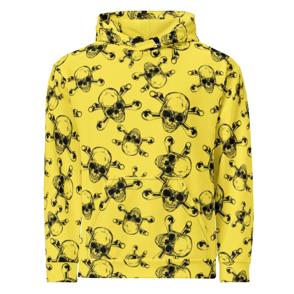 Skull & Bones - Yellow - All-Over Print Recycled Unisex Hoodie product image (2)