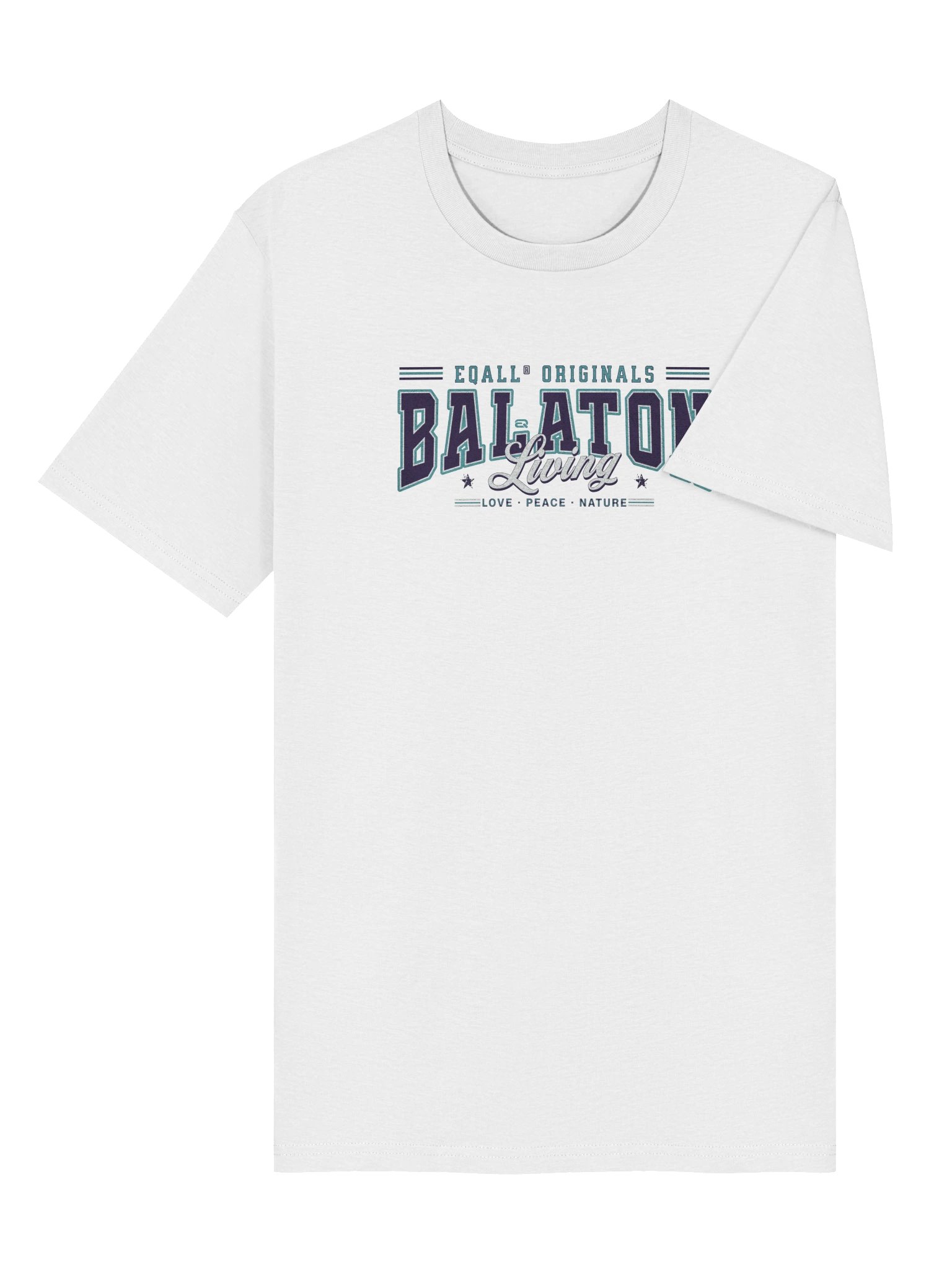 EQALL® Originals BALATONIQ Love Nature Organic Unisex ECO Tee / White Blue Green product image (46)