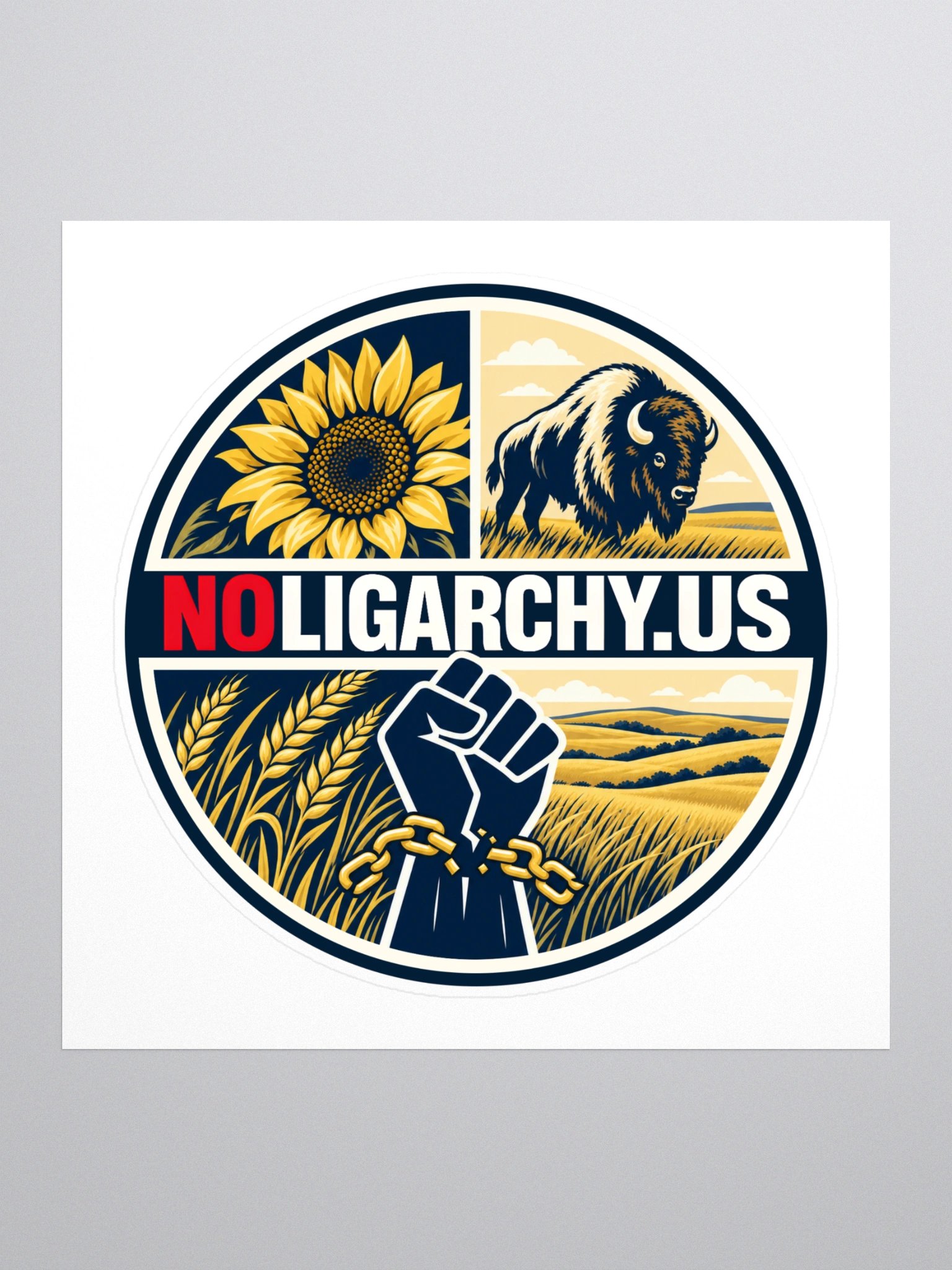 Kansas NOLIGARCHY.US sticker product image (1)