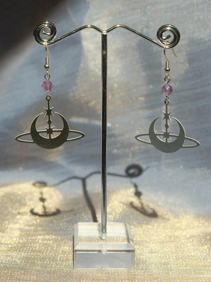 Amethyst Saturn Earrings product image (2)