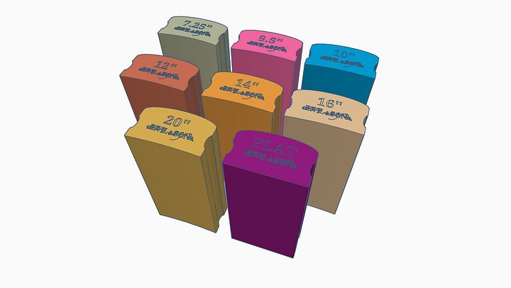 Set of eight 150mm long Guitar Radius Blocks (3D Print File) product image (1)