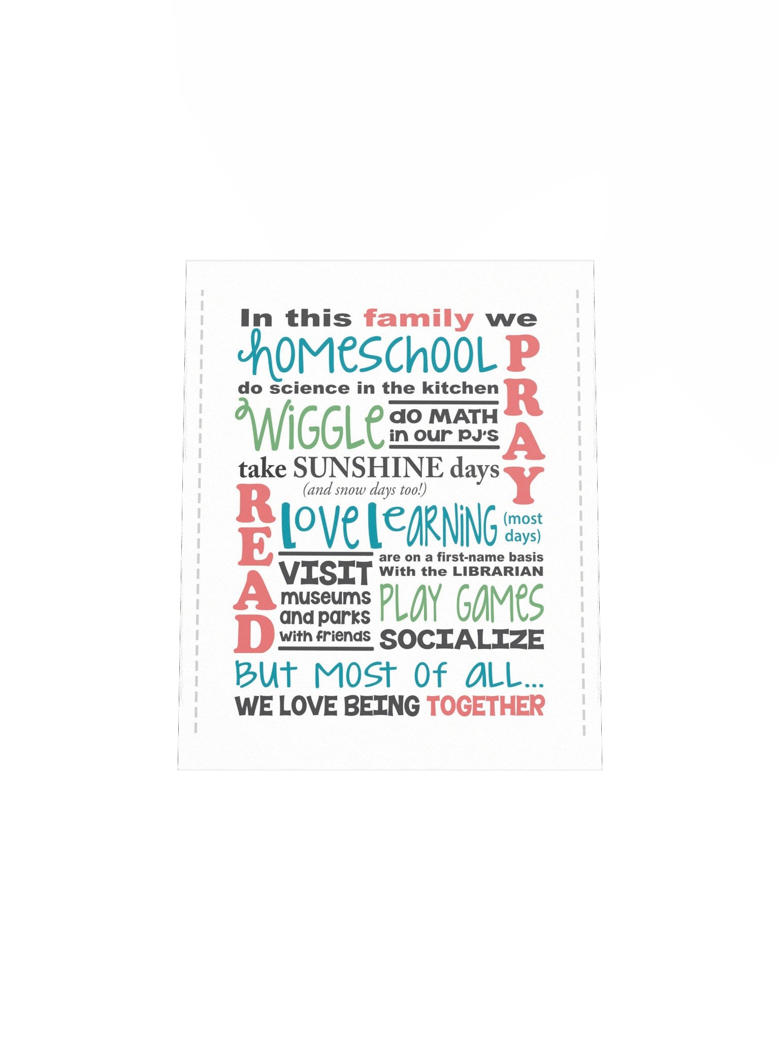 In This Family We Homeschool — Word Art Poster product image (5)