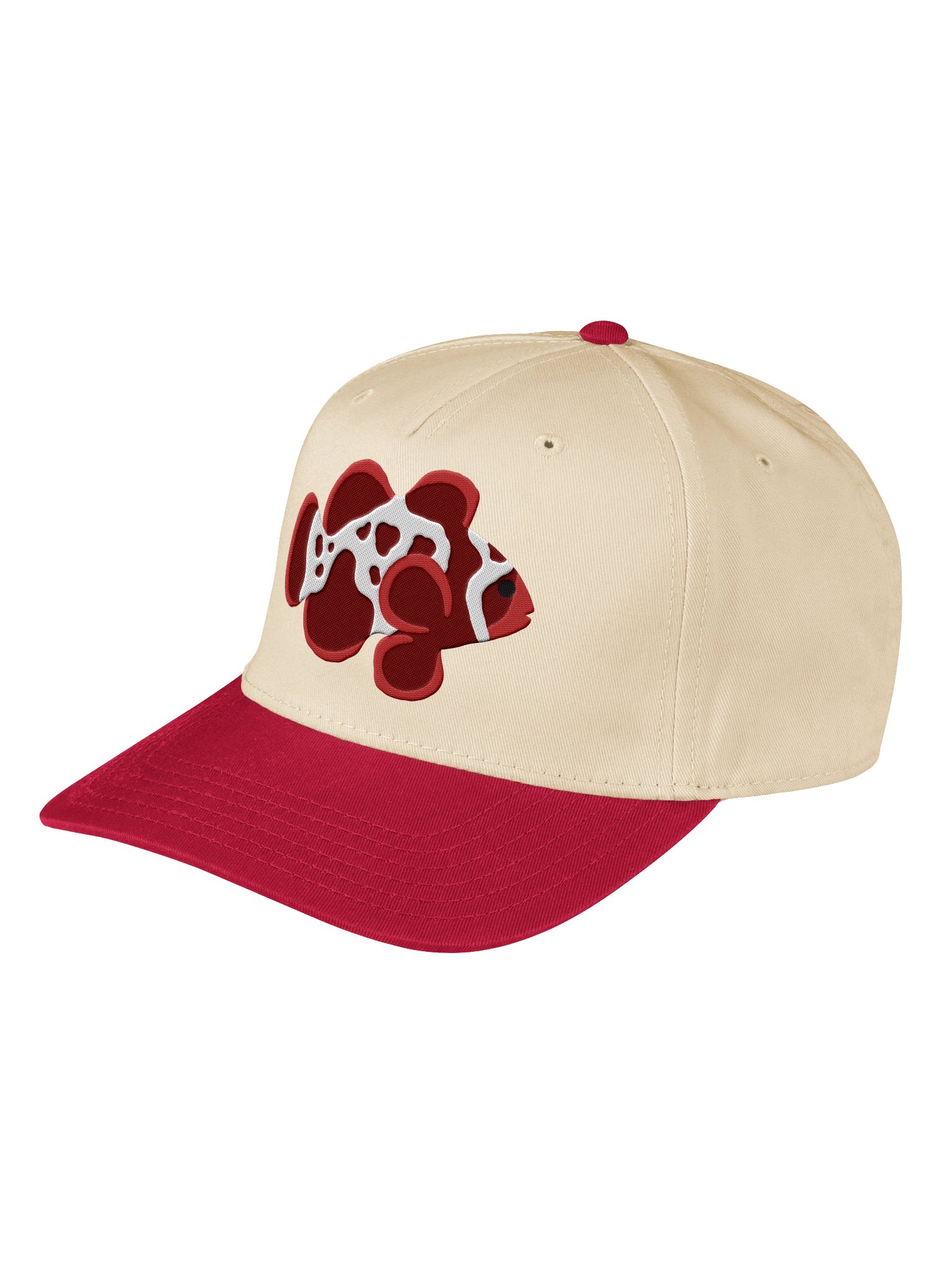 Lightning Maroon Clownfish Embroidered Mid-Profile Baseball Cap | Saltwater Reef Fish Hat product image (19)