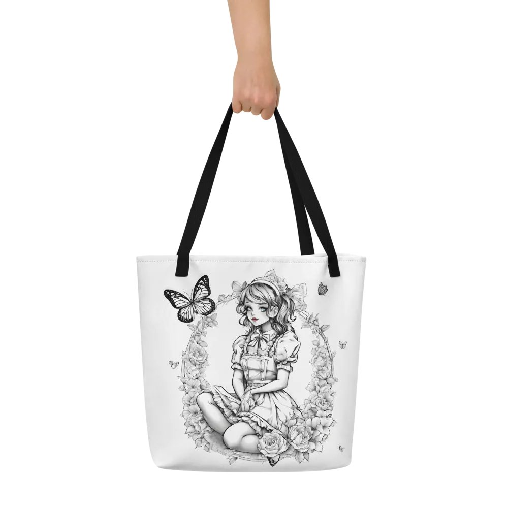 Monochrome Maid Floral Tote Bag product image (8)