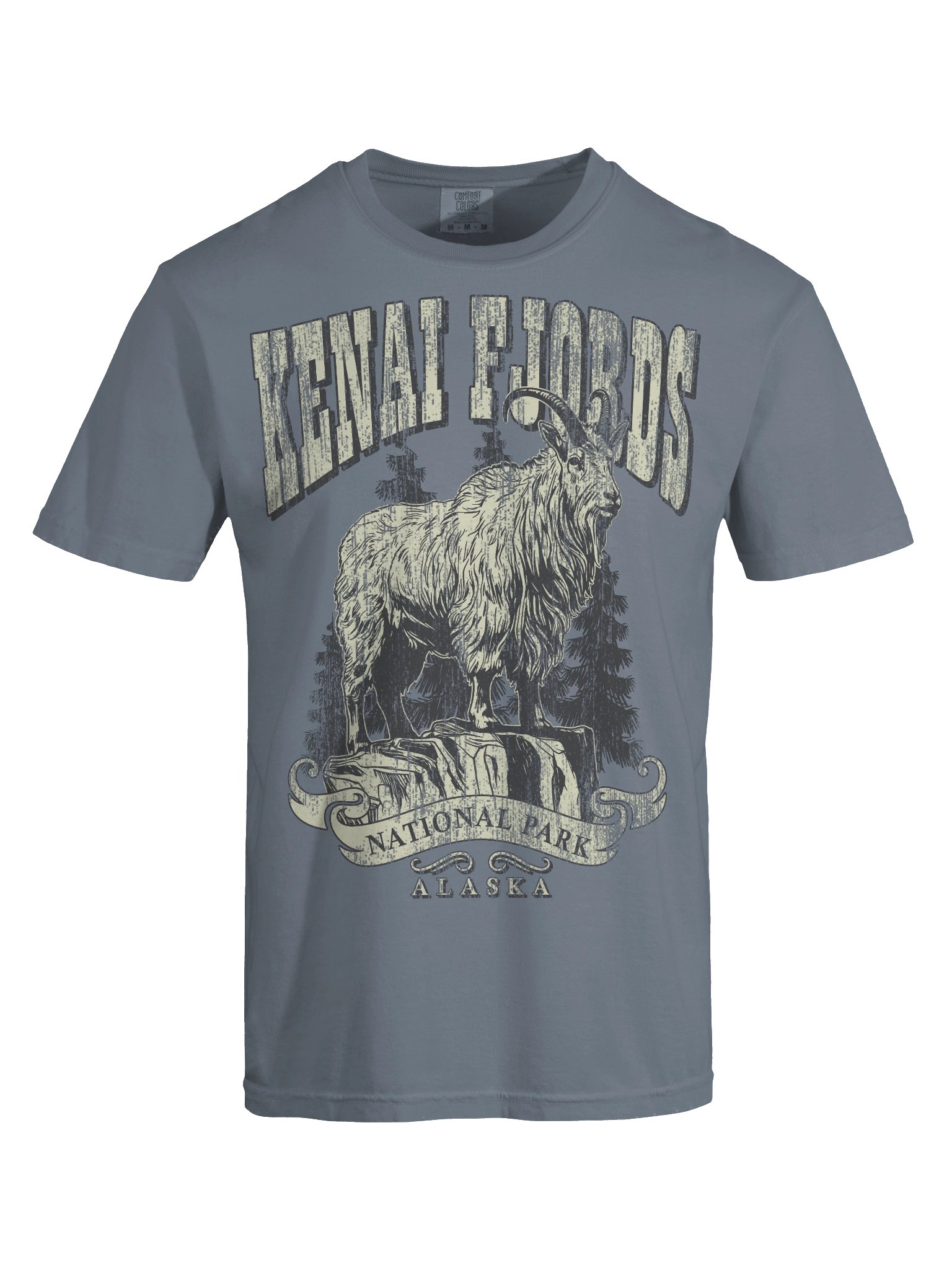 Kenai Fjords National Park Shirt – Vintage Mountain Goat Graphic Tee Alaska product image (8)