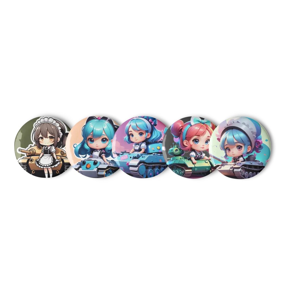 Chibi Maid Tank Set A - Pin Button Collection product image (6)