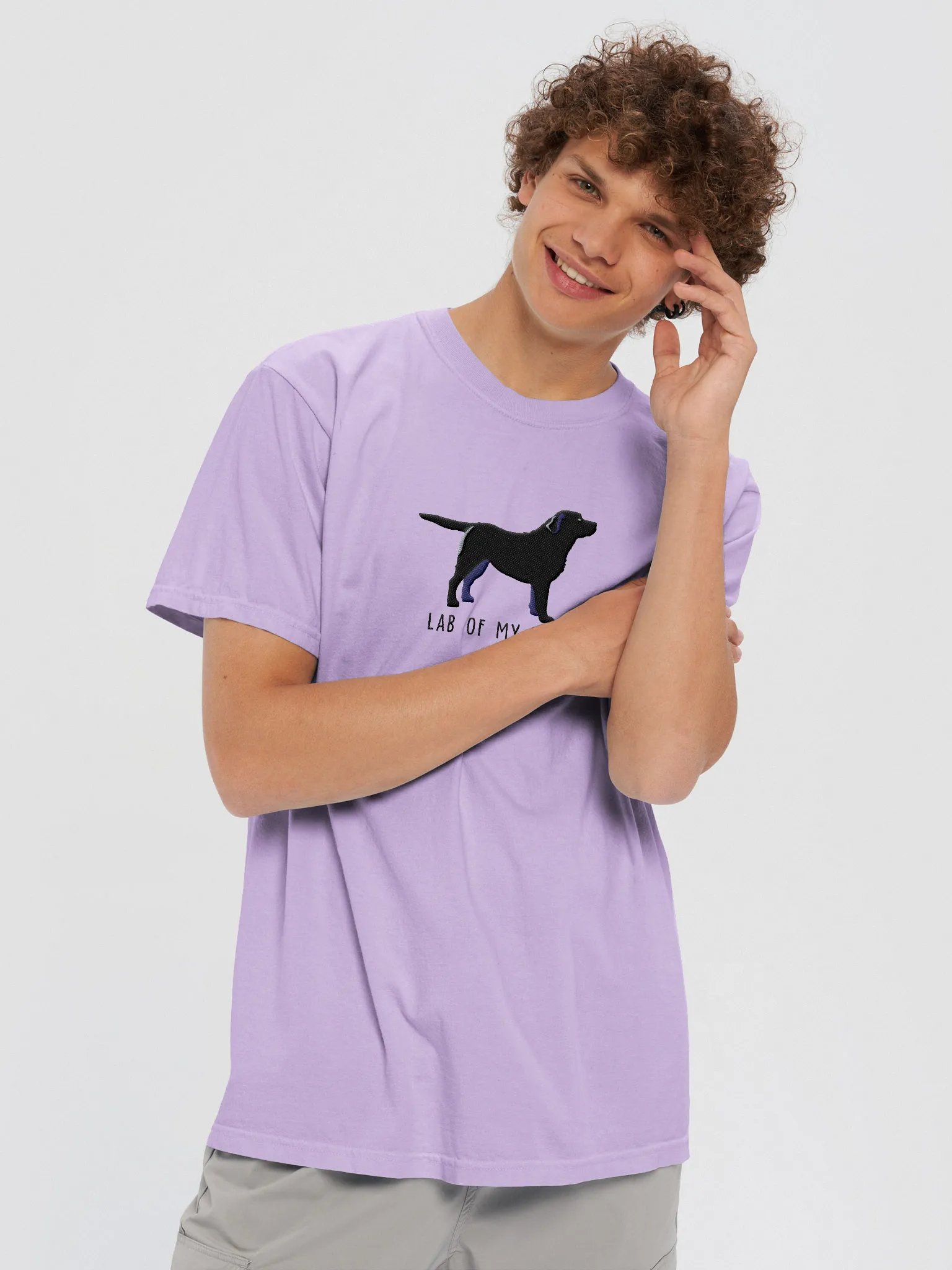 Lab of My Life T-Shirt(Embroidered) of a Labrador Retriever(Black) product image (2)