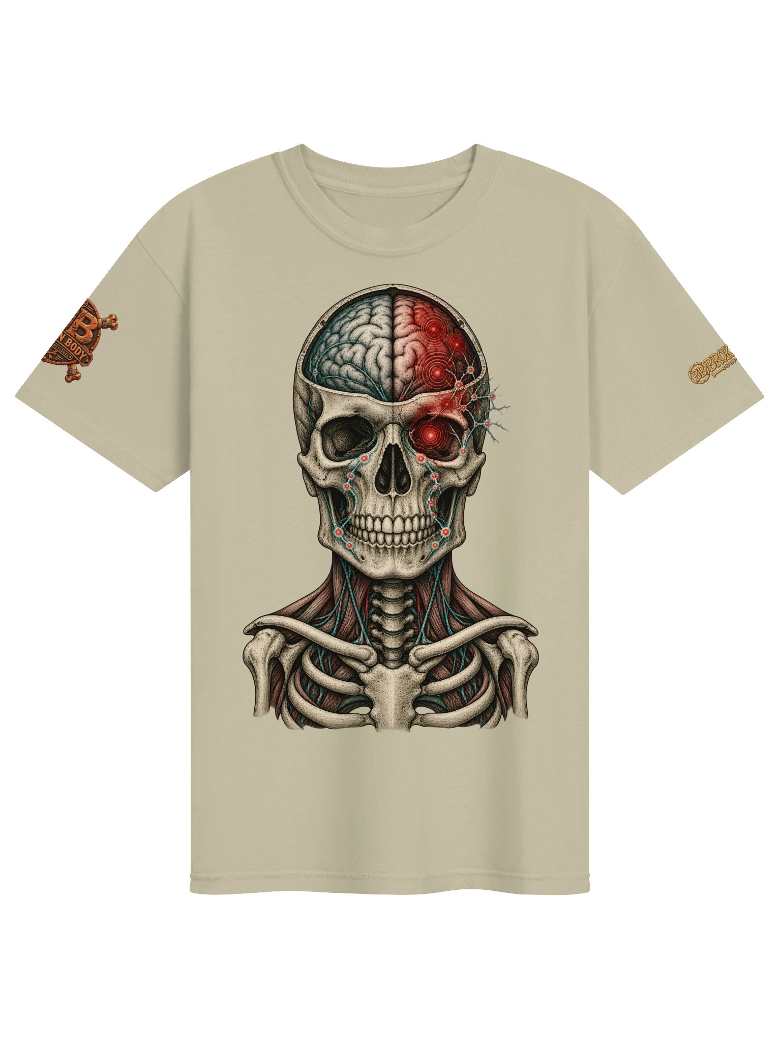 Brain Pain Shirt — Anatomical Brain Front & Back Tee | Rebuild Shop product image (3)