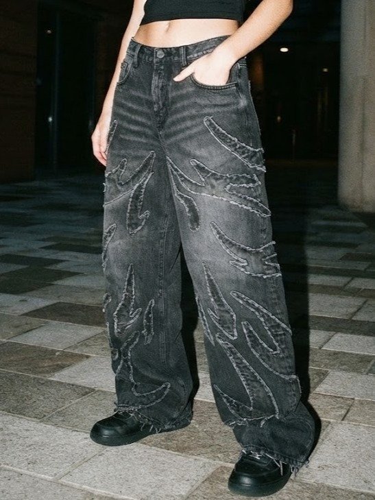 Obsidian Flame Appliqué Denim product image (2)