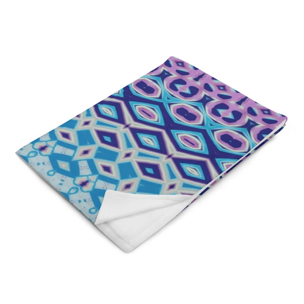 Blue, Navy & Pink Geometric Throw Blanket product image (4)