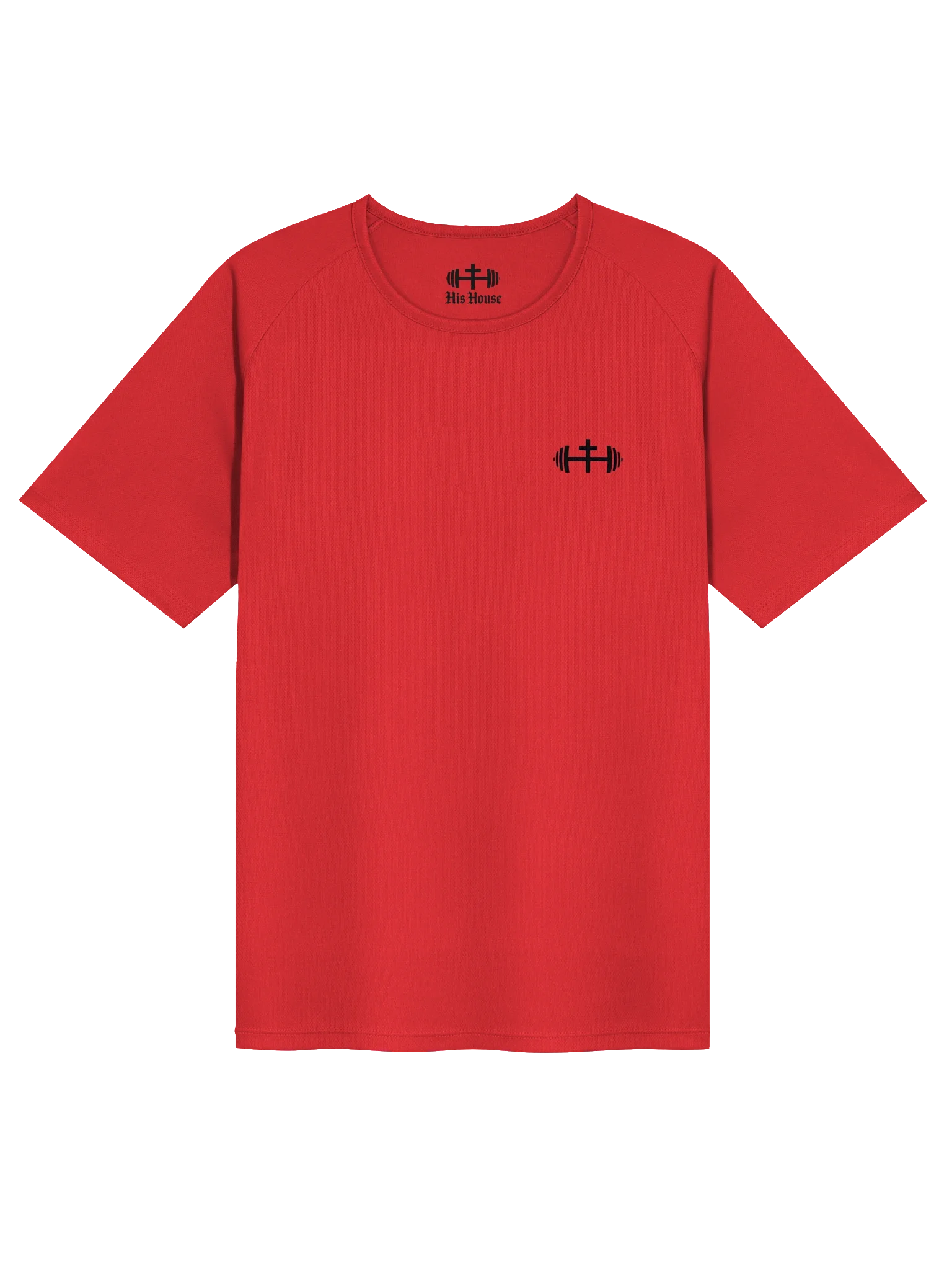 His House Mens Performance Crew Collar T-Shirt -Black Logo by His House