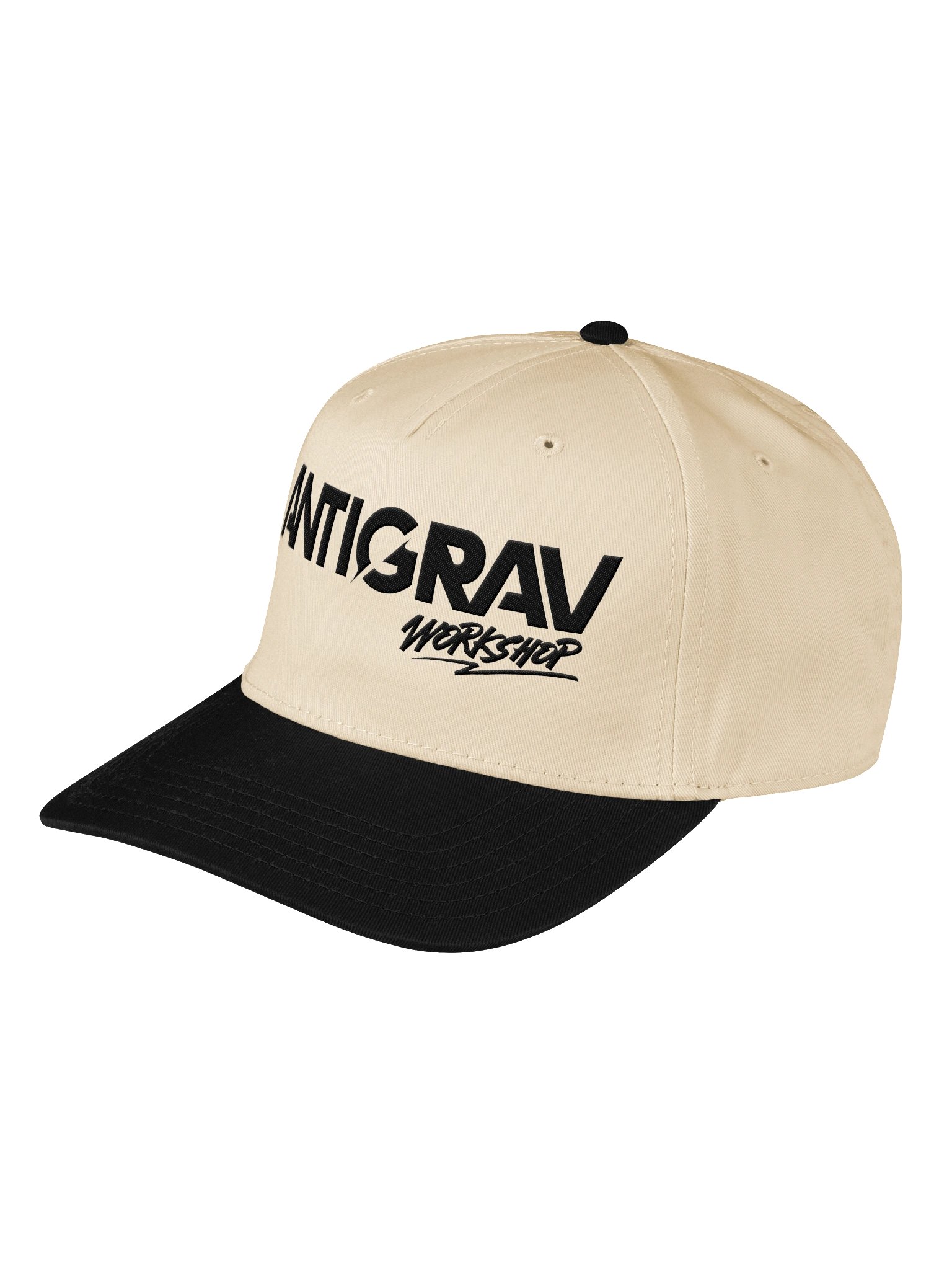 Antigrav Workshop Mid-Profile Baseball Cap | Embroidered Two-Tone Hat | Black/Natural product image (4)