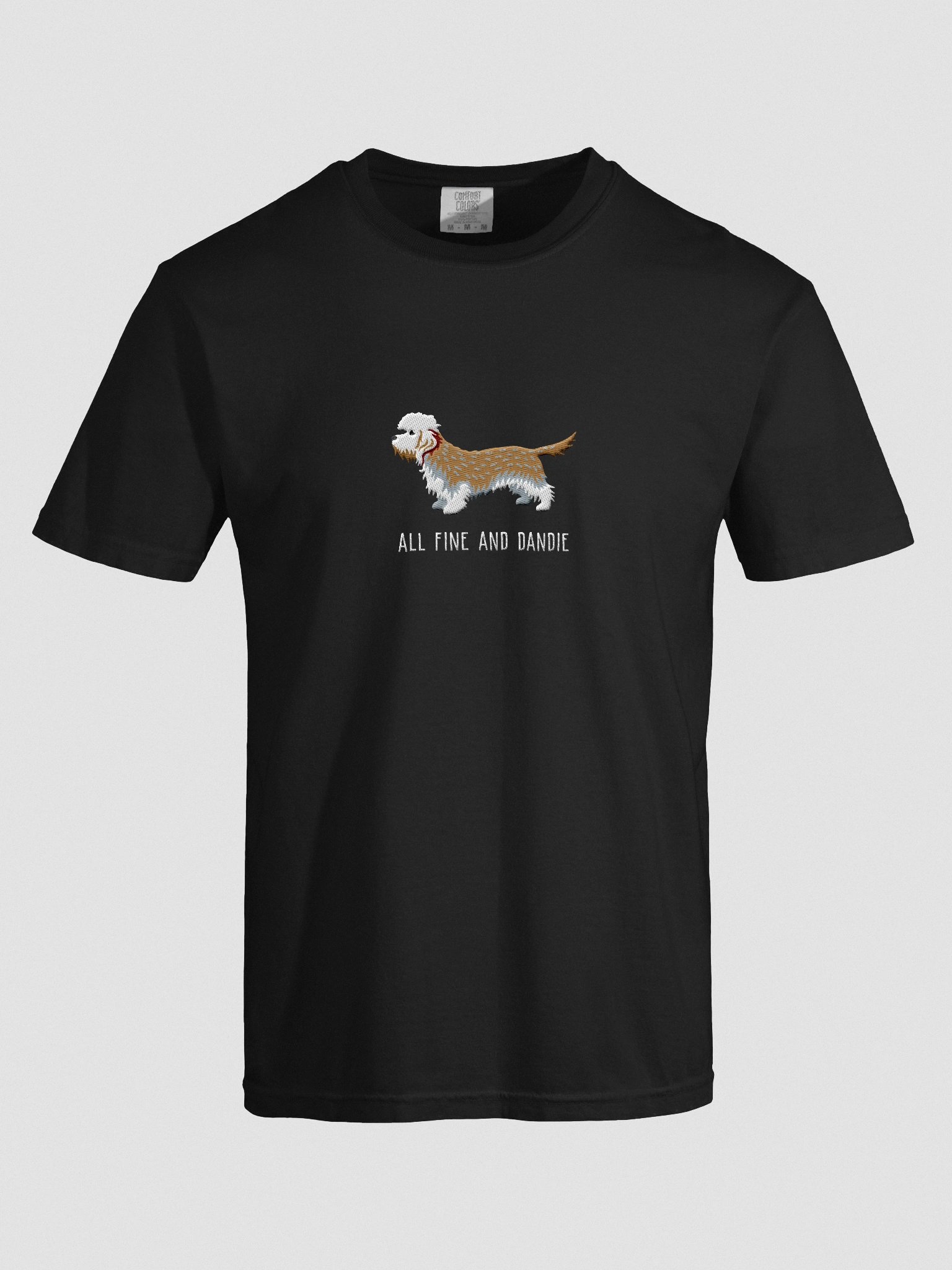 All Fine and Dandie T-Shirt(Embroidered) of a Dandie Dinmont Terrier(Mustard) product image (10)