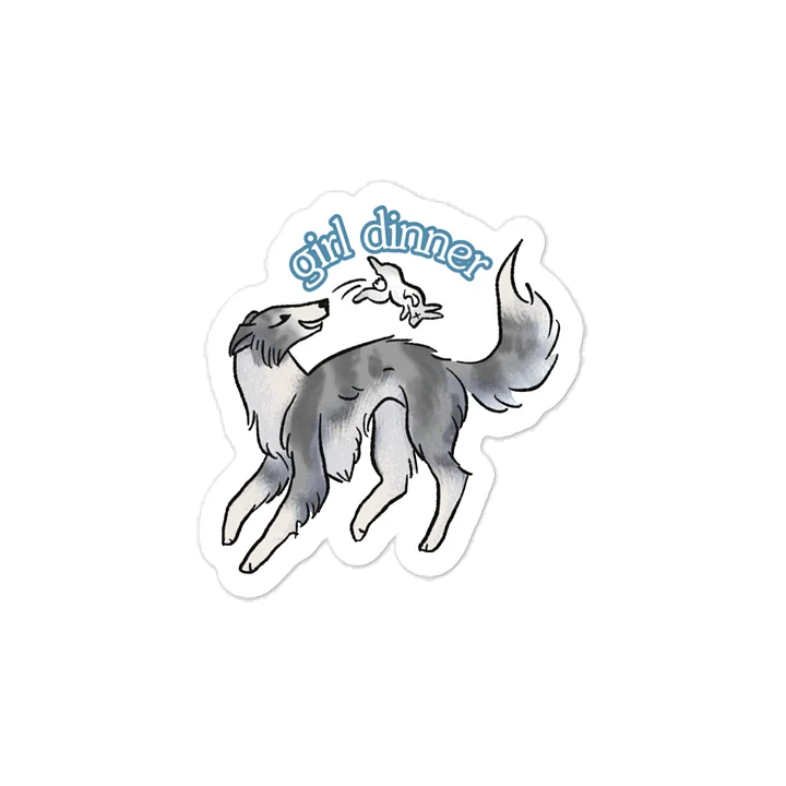 Girl Dinner Sticker - Irish Marked Silver Brindle product image (1)