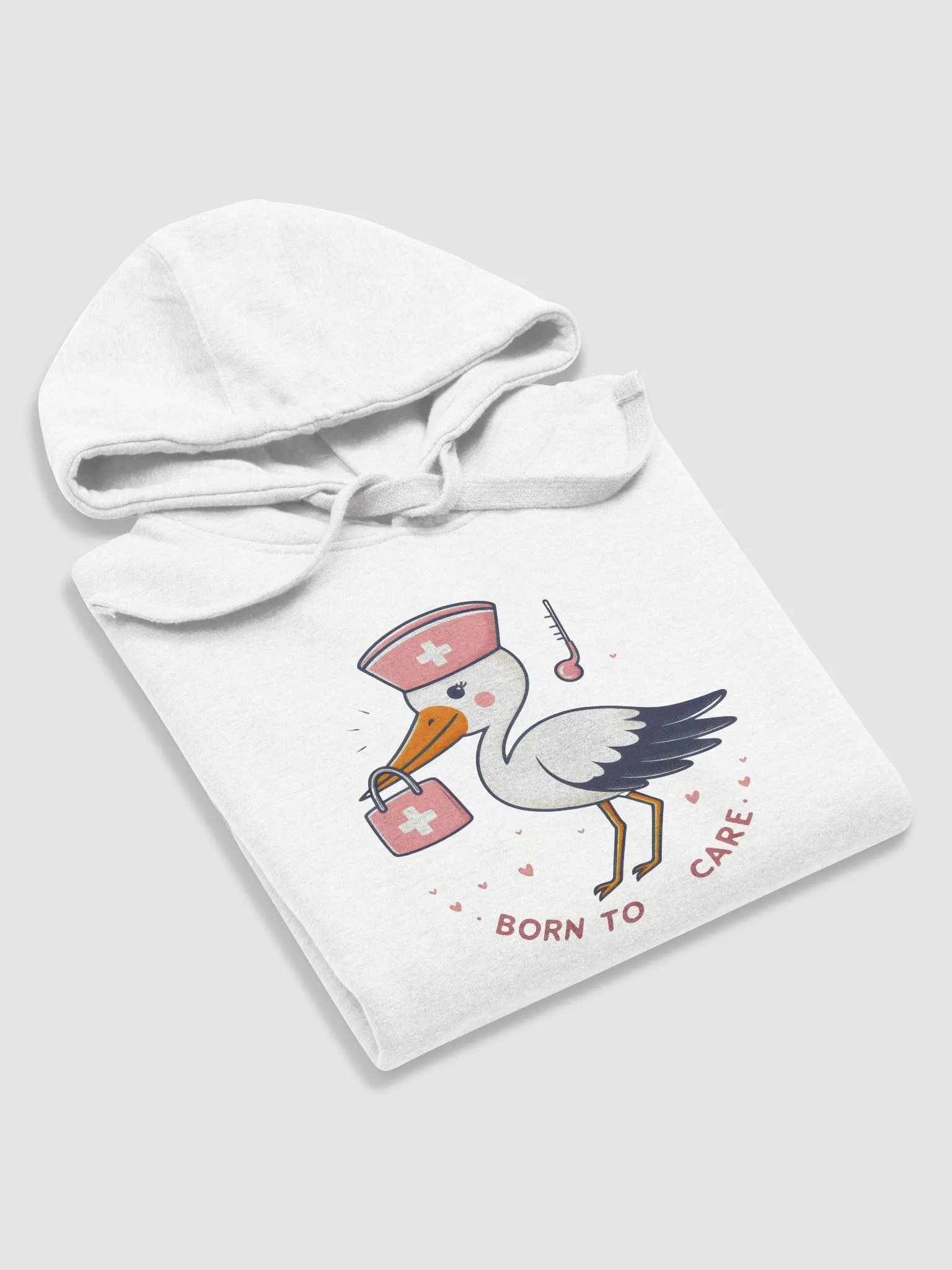 BORN TO CARE Nurse Stork Hoodie product image (53)