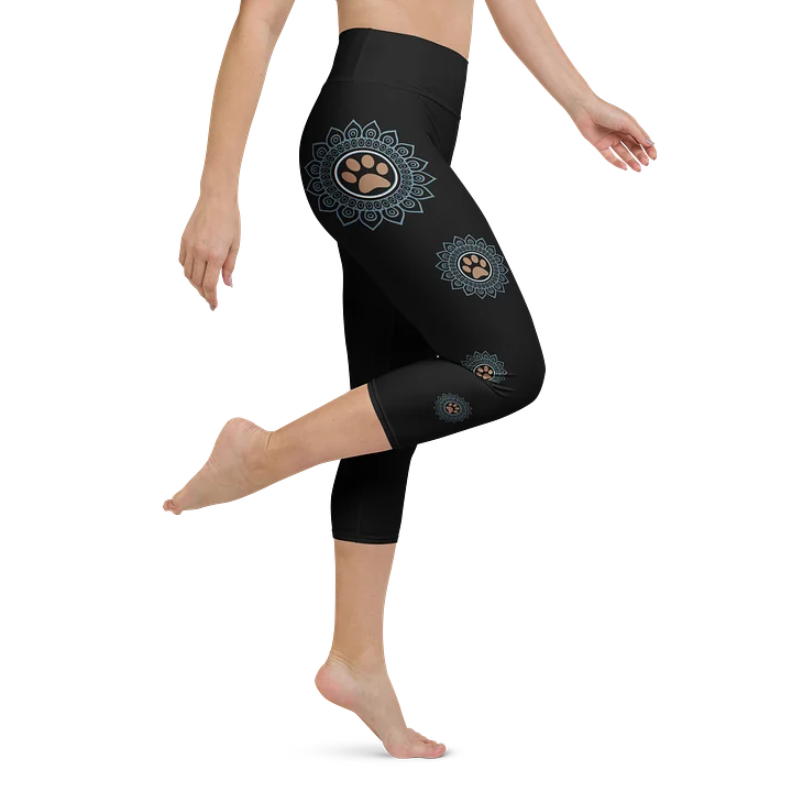 Paws and Reflect Mandala Paw Print Yoga Capri Leggings product image (1)