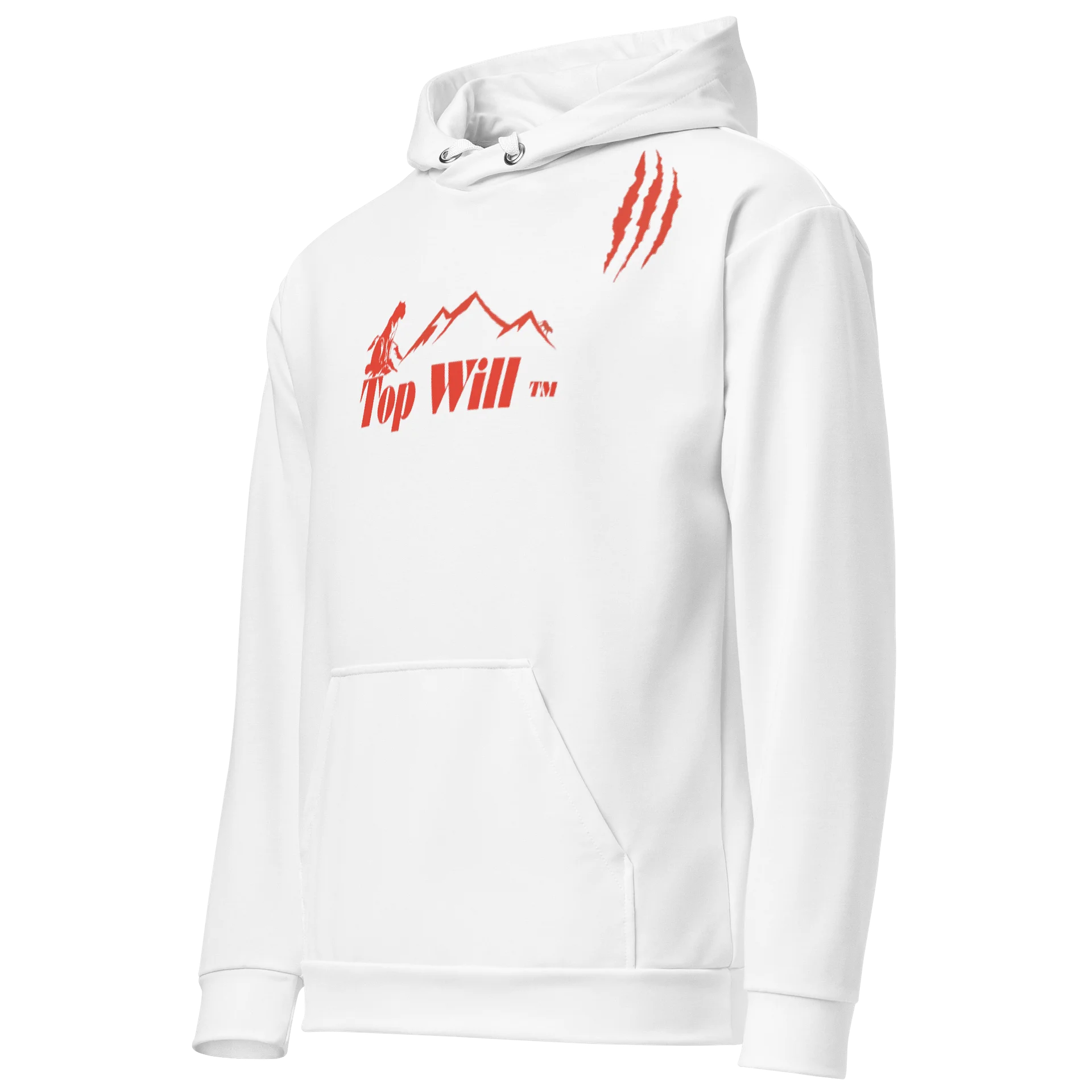 Top Will ™ Unisex White & Red Cotton Claw Hoodie product image (3)