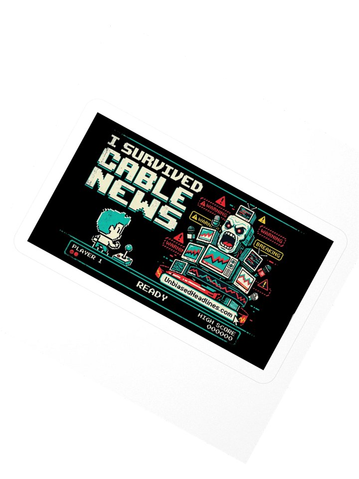 I Survived Cable News (Arcade) Sticker product image (2)