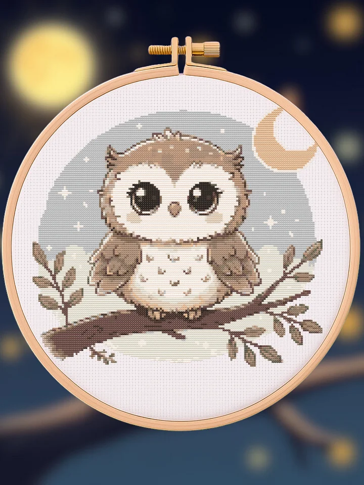 Night Owl Cross Stitch Pattern product image (1)