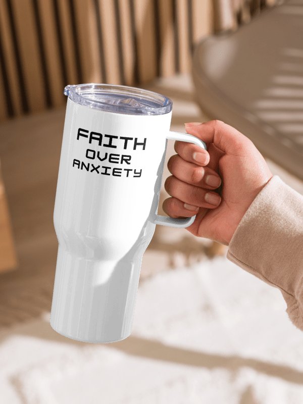Faith Over Anxiety Traveler Stainless Steel Mug product image (1)