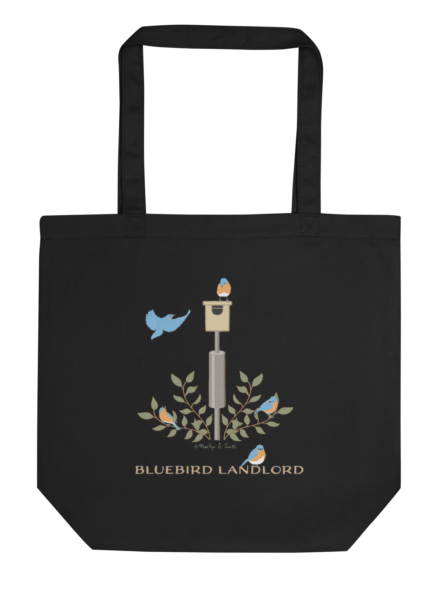 "Bluebird Landlord" Organic Tote in Black product image (4)