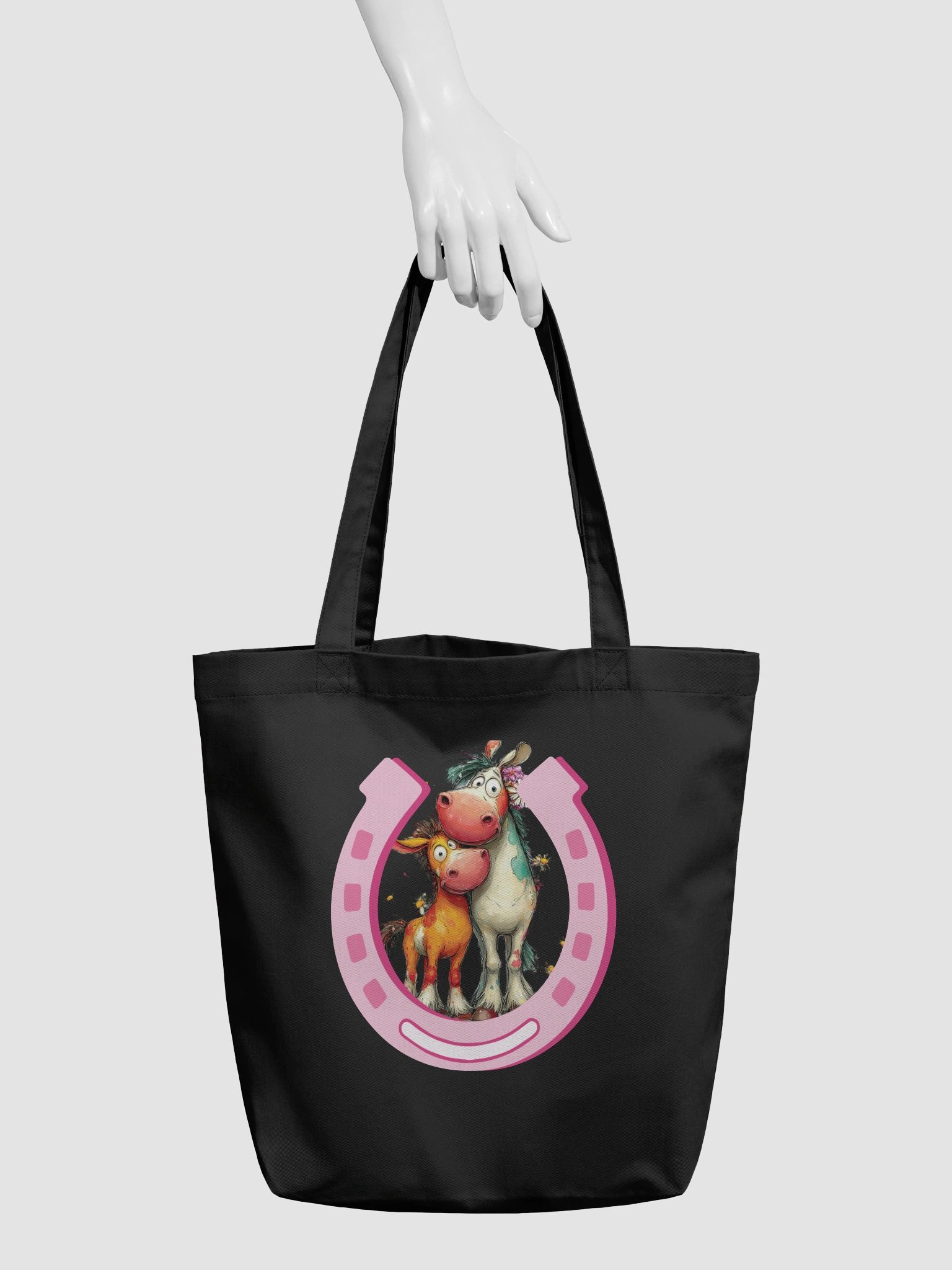 Horse and Foal Lucky Horseshoe Tote Bag product image (5)