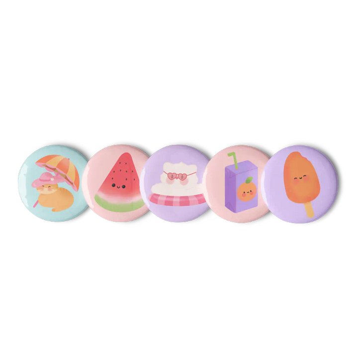 Summer Fun Cute Cat Button Pins Set product image (2)