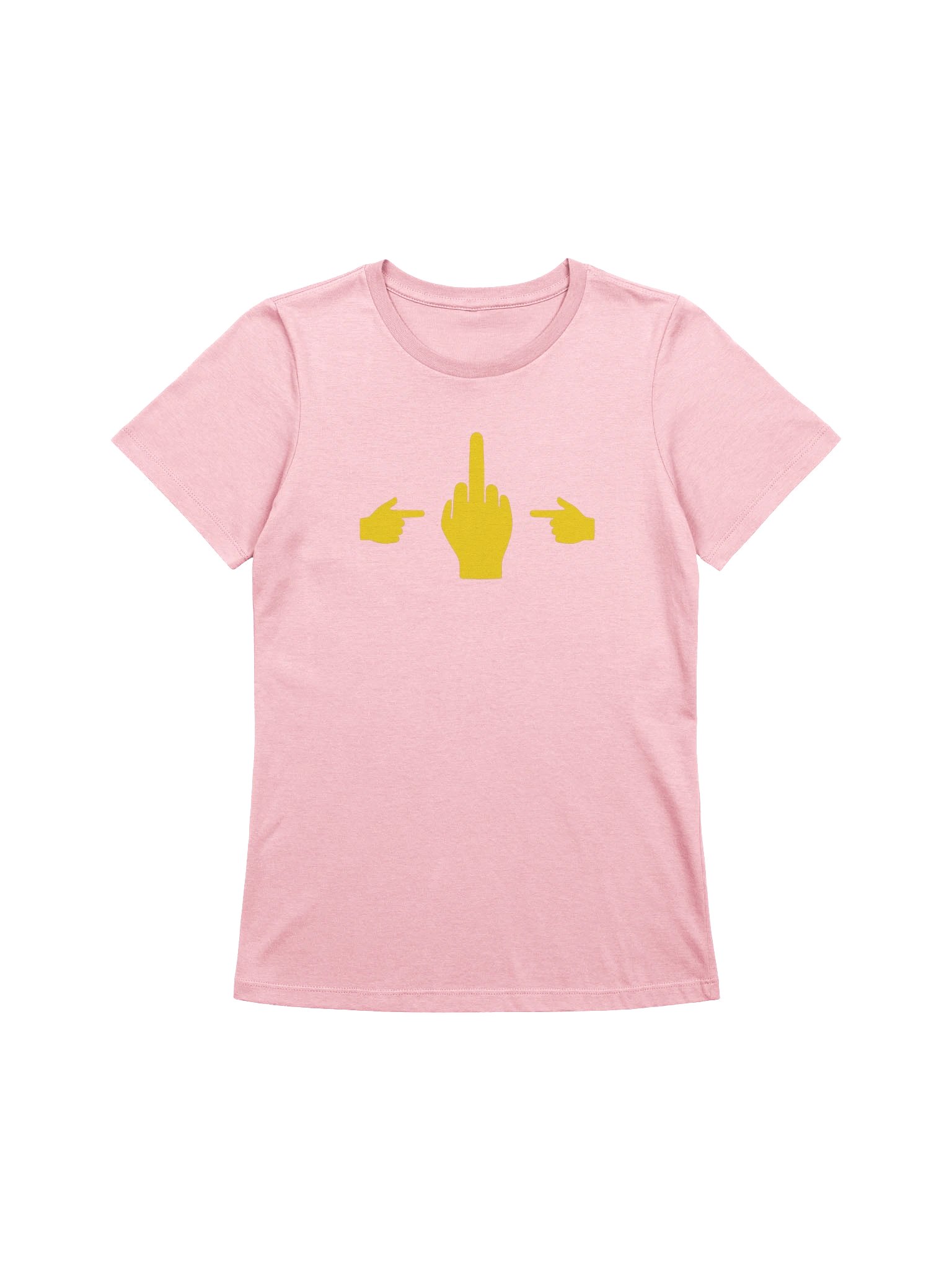 No Middle Finger Point ShopCo Yellow Women’s Pink Tee product image (1)