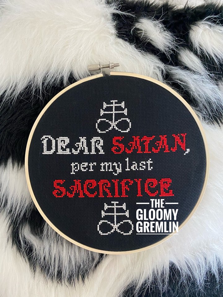 Dear Satan - Cross Stitch Pattern product image (2)
