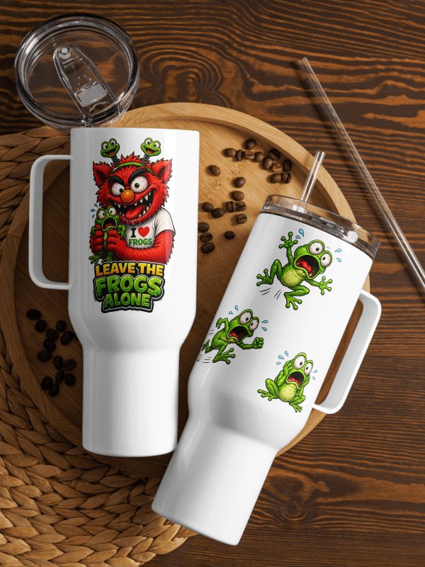 ''Leave The Frogs Alone'' Travel Mug with a Handle product image (4)